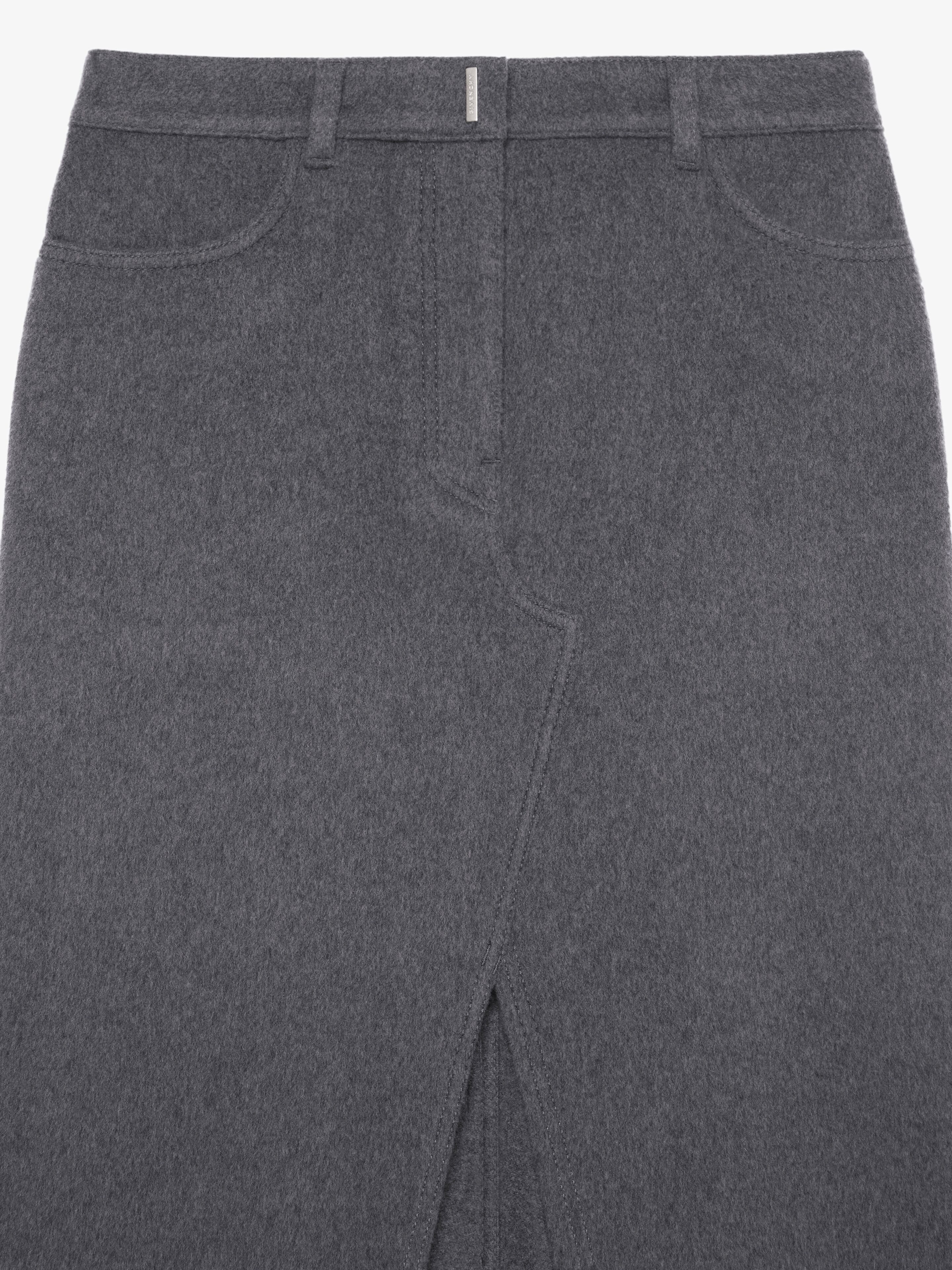 SKIRT IN WOOL AND CASHMERE WITH SLIT - 5