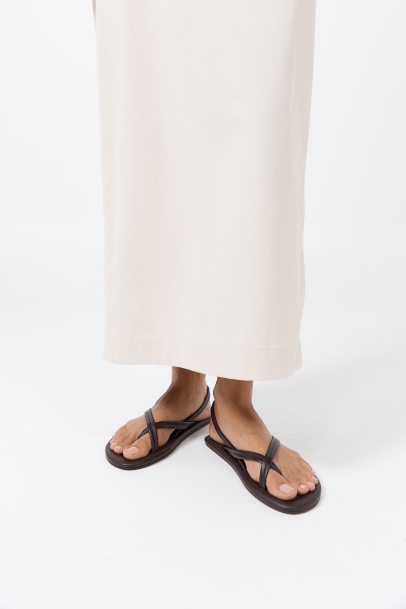 Cross Detail Sandal - Coffee - 3