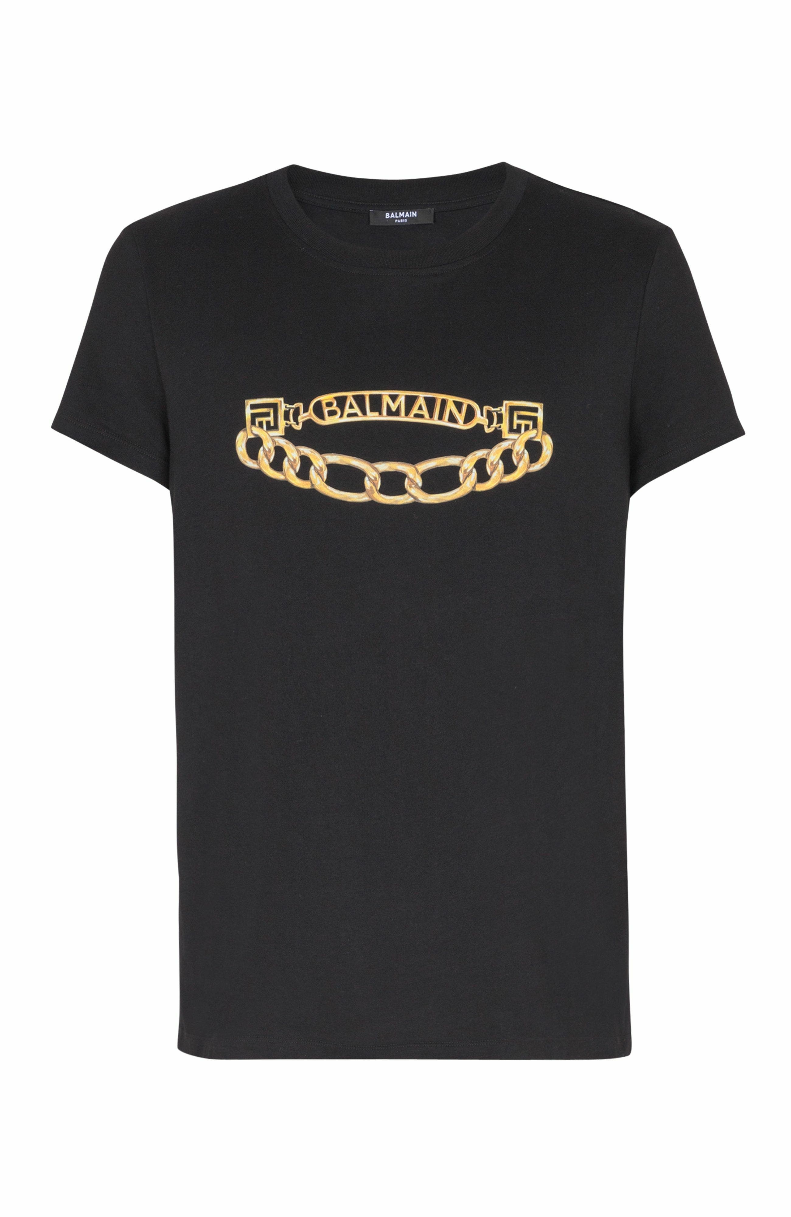 Balmain Chaînes Logo printed T-shirt in Black at Nordstrom - 5