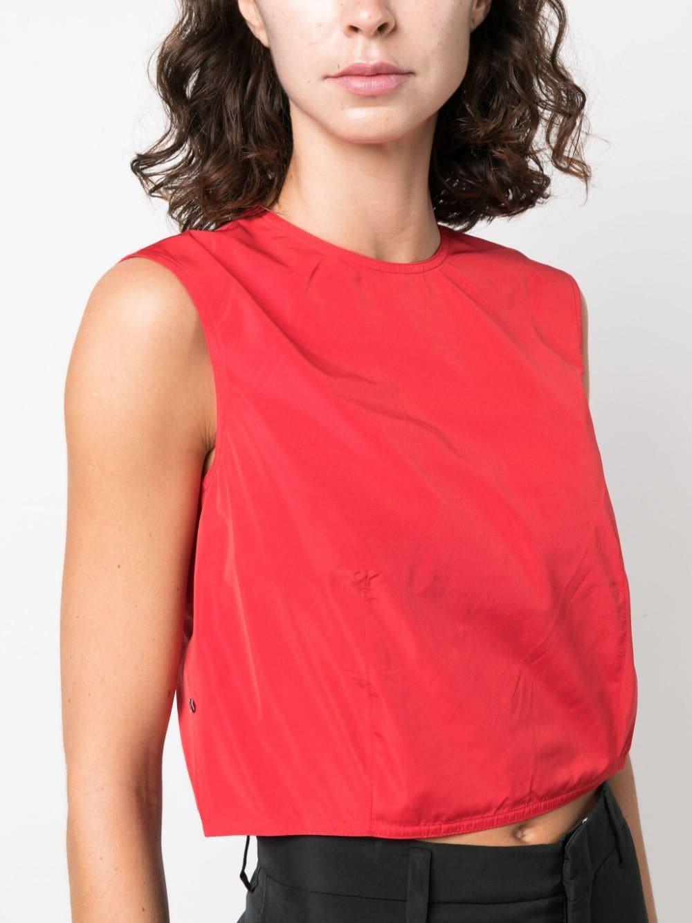 detachable-panel sleeveless blouse - 6