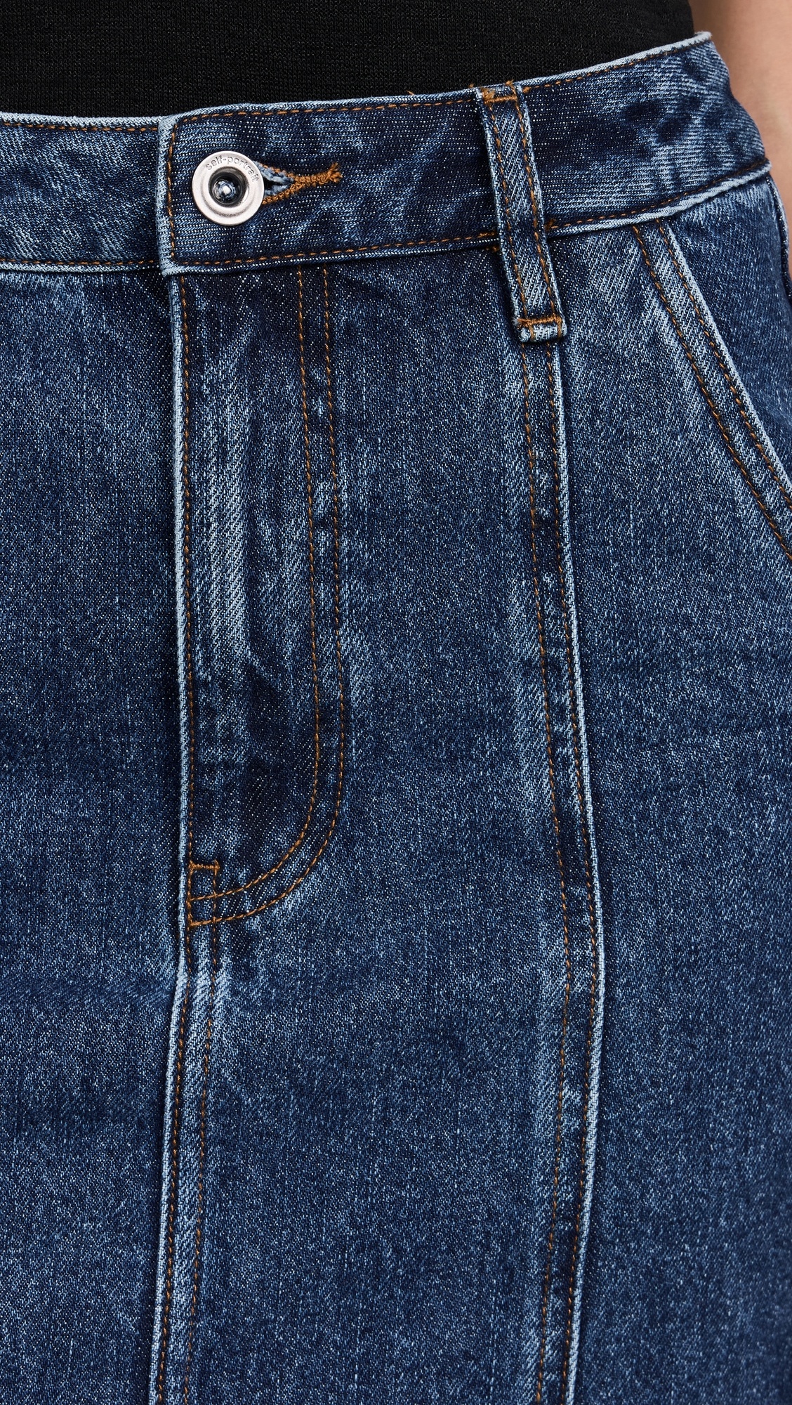 【関税&送料込】Self-Portrait Denim Flared Midi Skirt Self-Portrait Flared denim midi skirt Self-Portrait