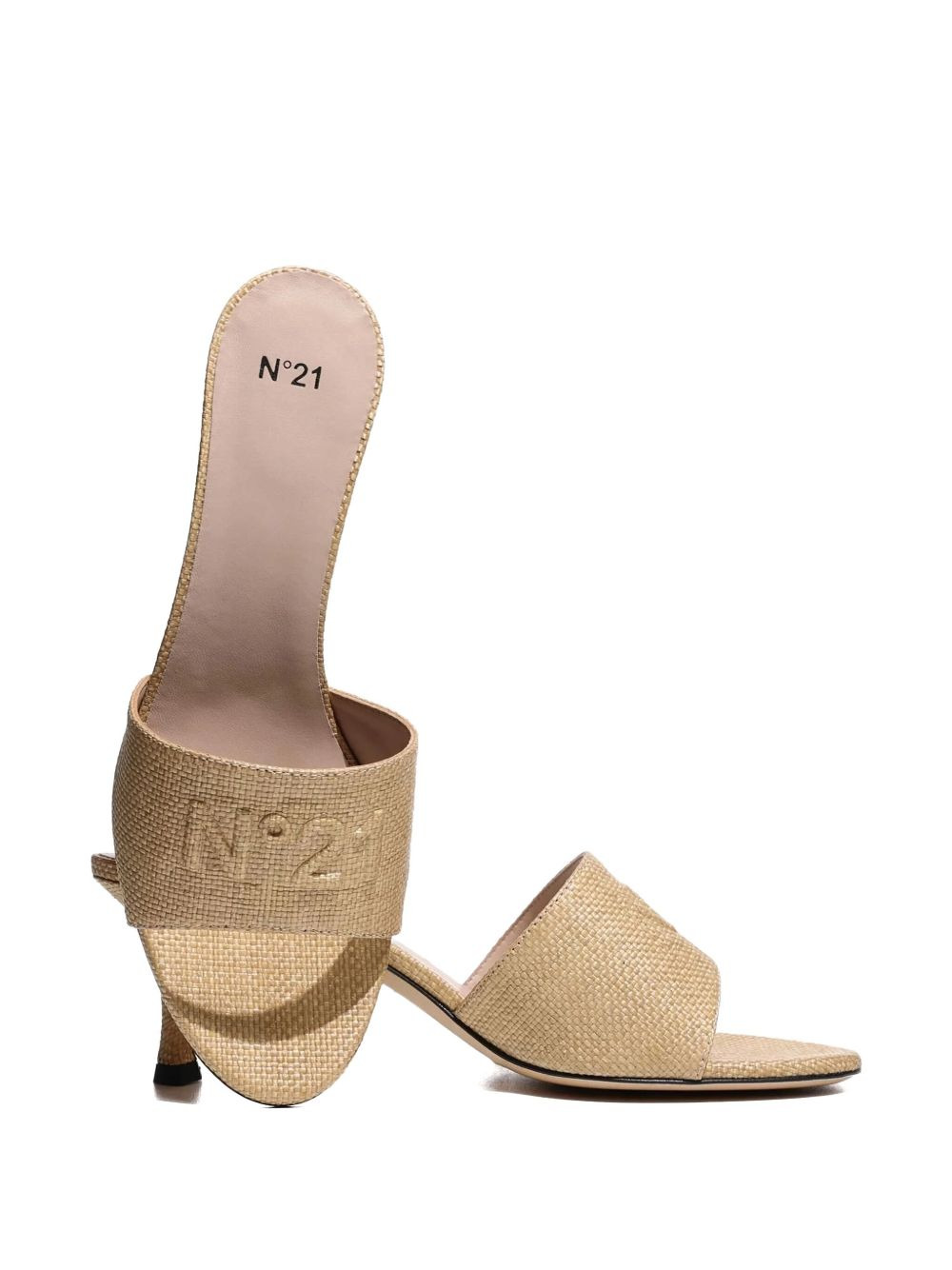 logo-embossed woven sandals - 3