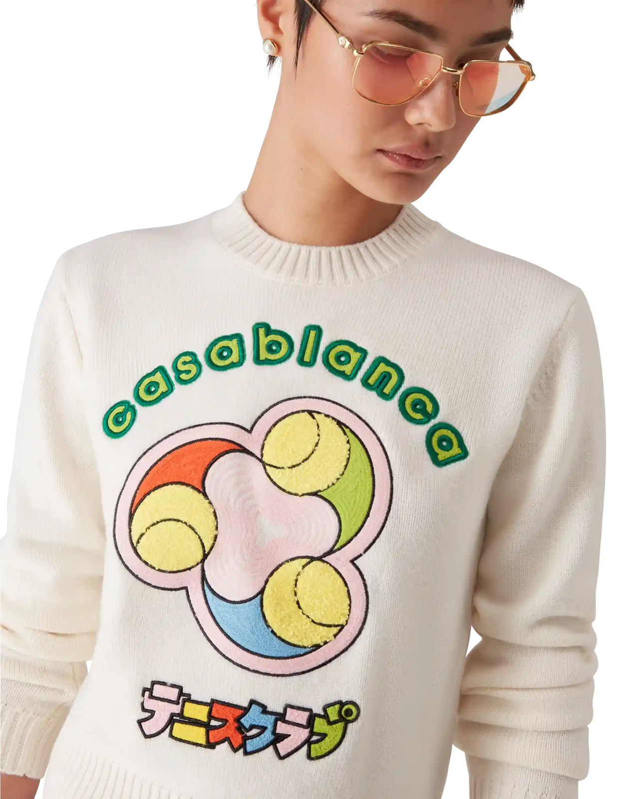 Tennis Ball Merino Knit Crew Neck | Casablanca Paris - 4
