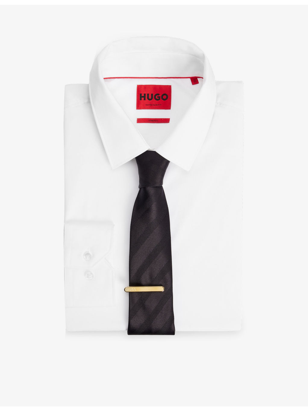 Brand-engraved gold-tone stainless-steel tie clip - 5