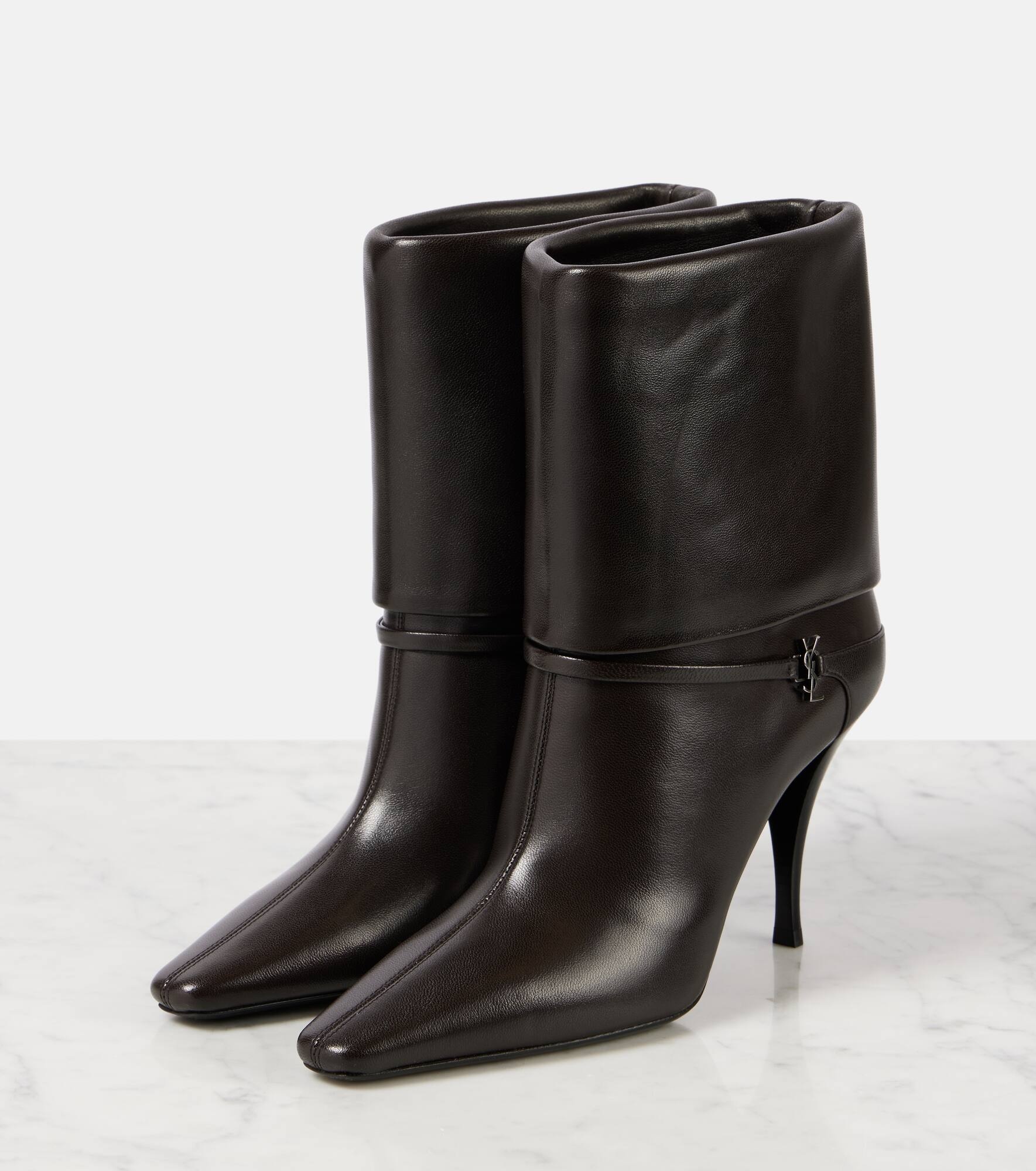 Vicky 90 leather booties - 4