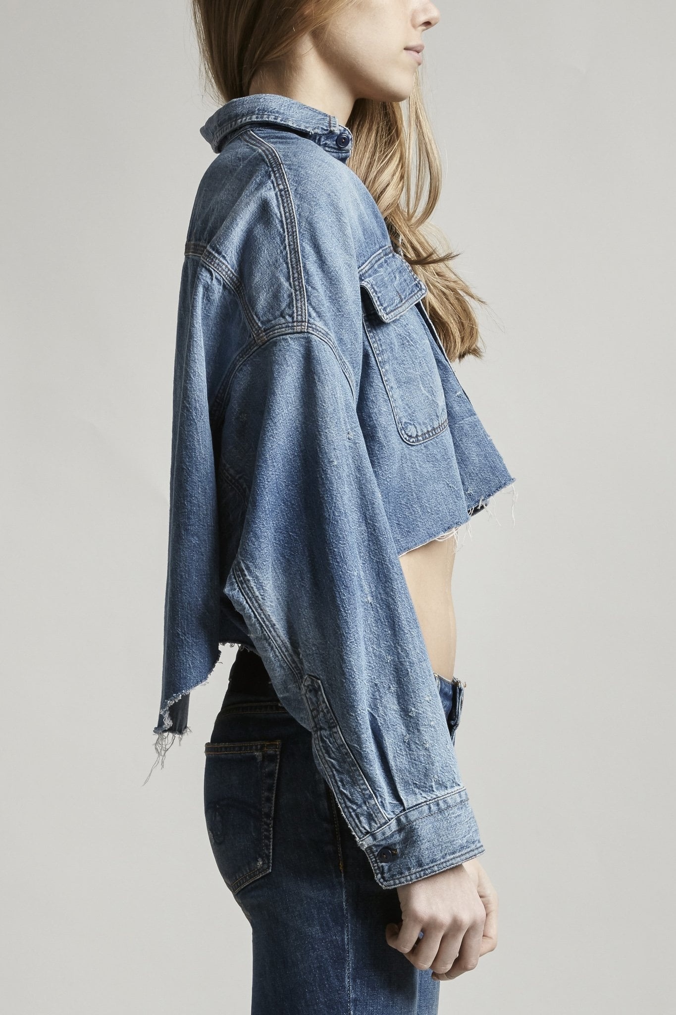 CROPPED DENIM SHIRT - BRINDLEY - 5