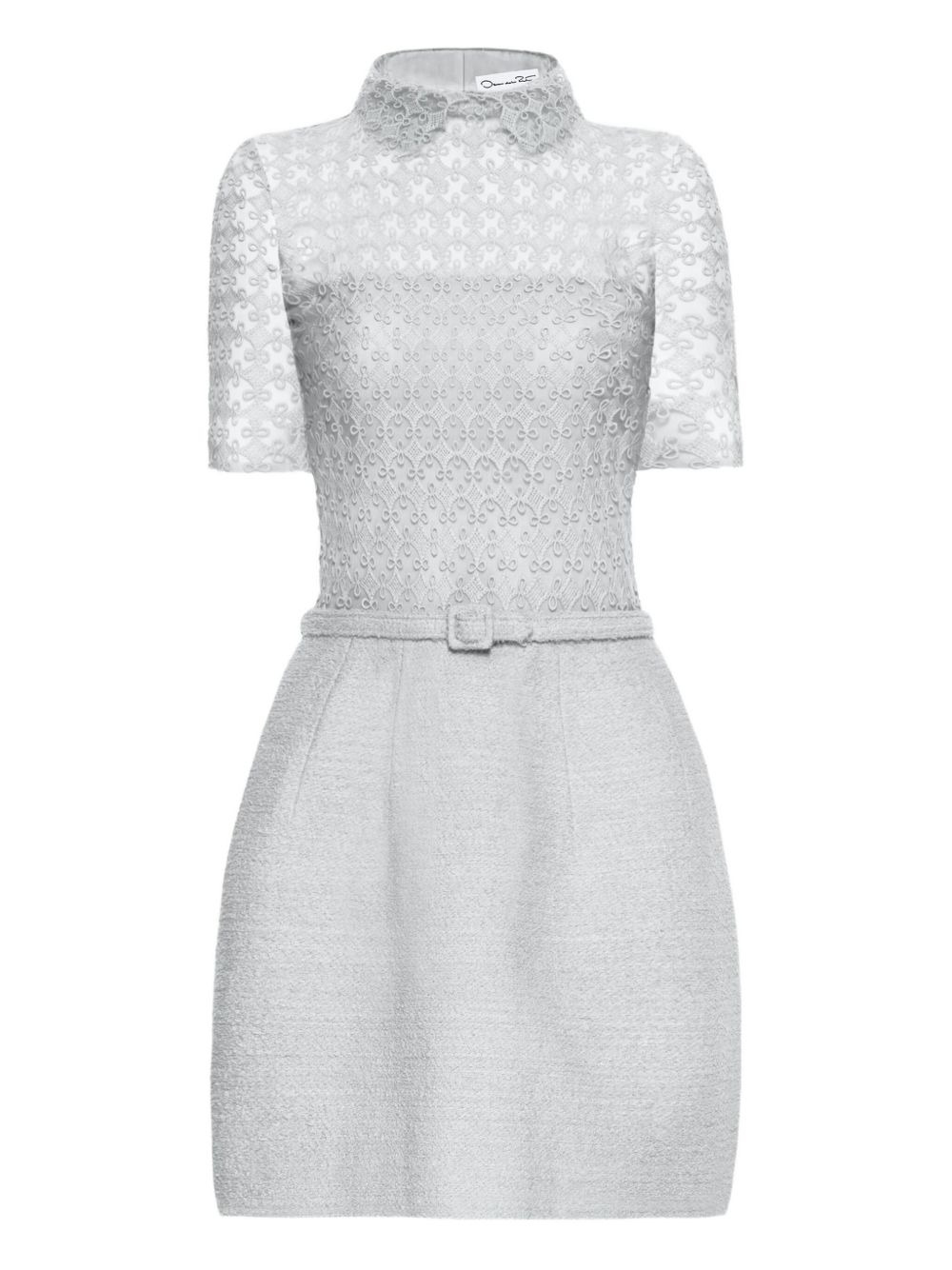 guipure-lace tweed mini dress - 1