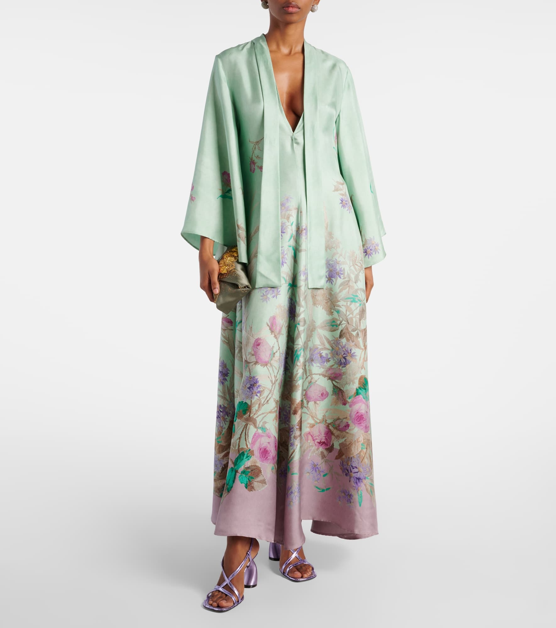 Magnifico floral silk twill maxi dress - 2