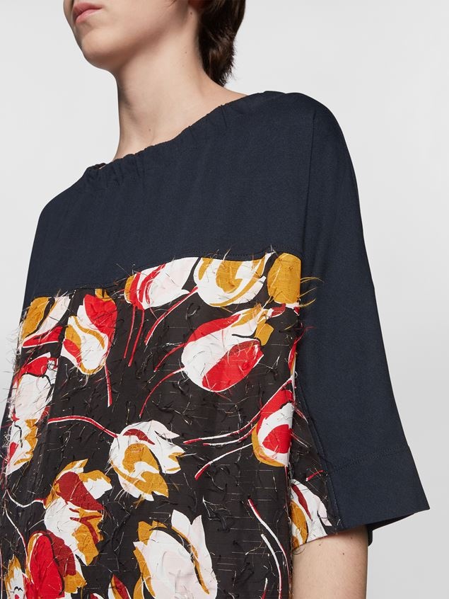 ORGANIC COTTON JERSEY DRESS WITH CONTRAST BOW - 5