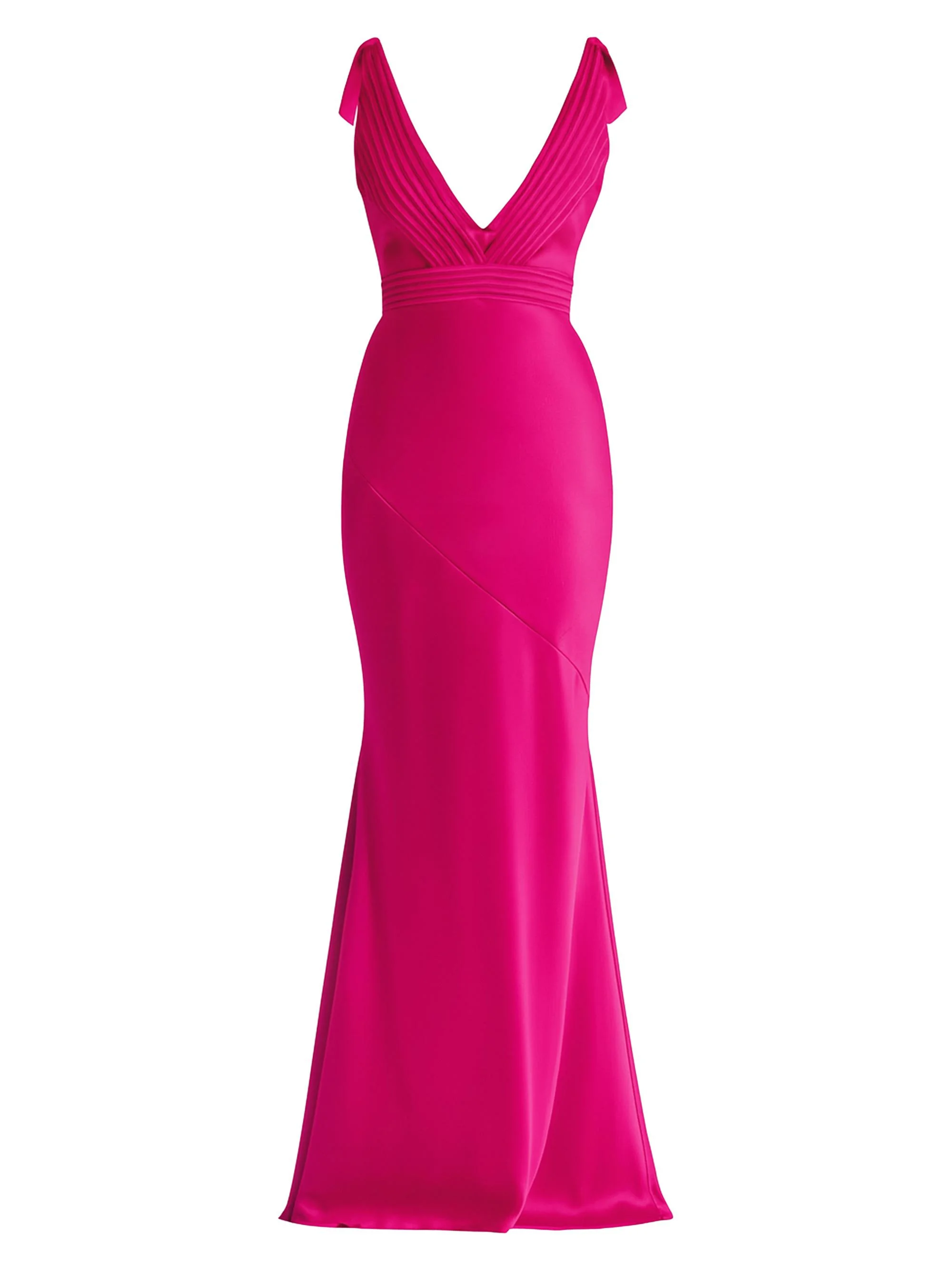 Women's Signature Beloved Sleeveless Satin Gown - Fuchsia - 1