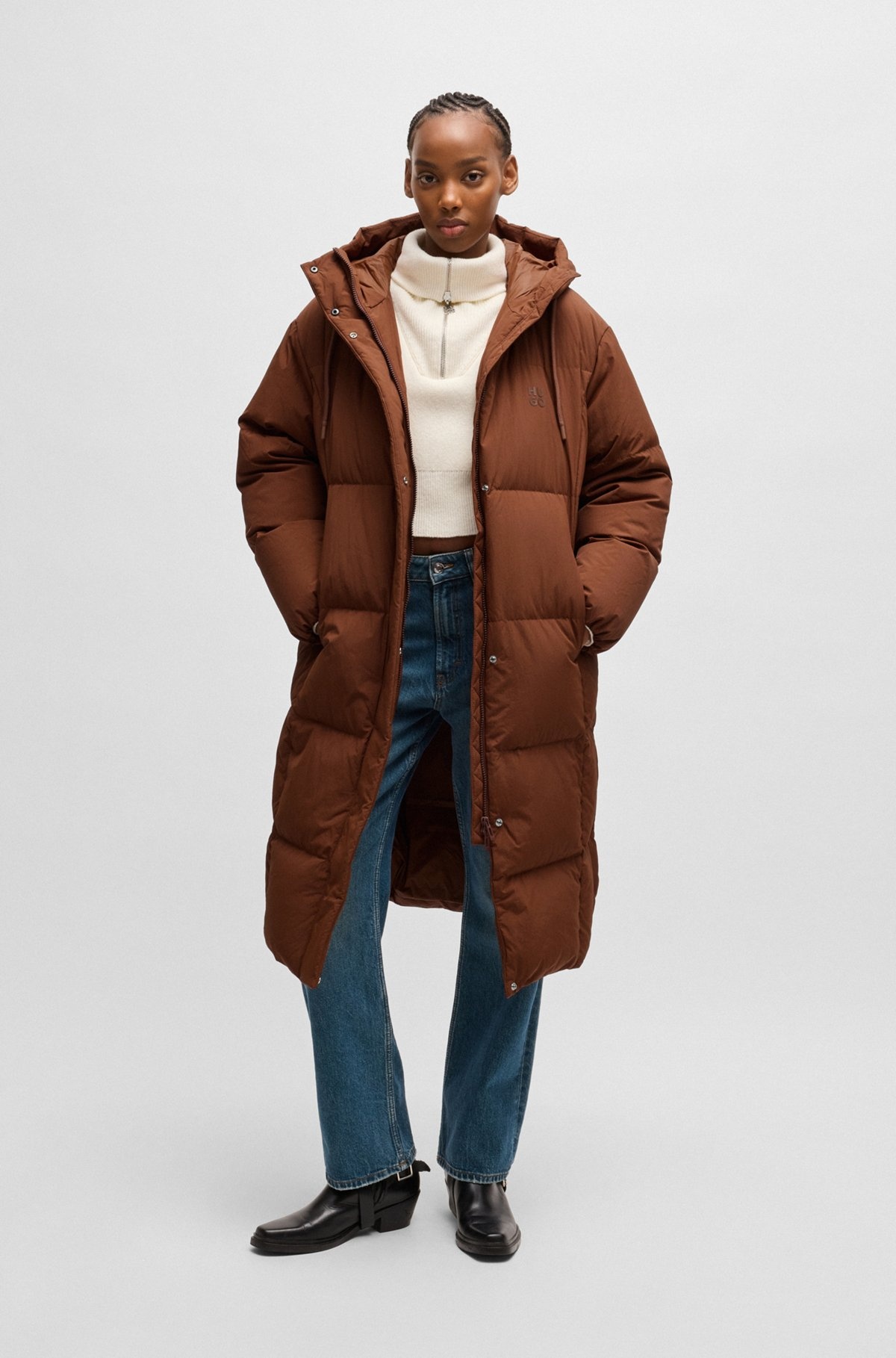 WATER-REPELLENT DOWN JACKET WITH STACKED-LOGO TRIM - 2