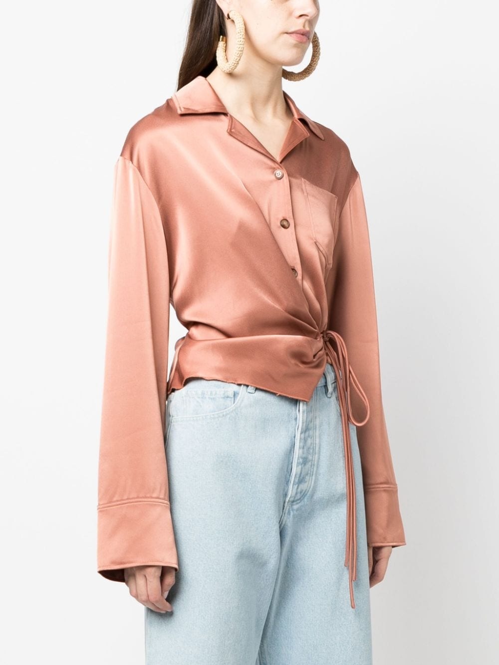 satin wrap shirt - 3