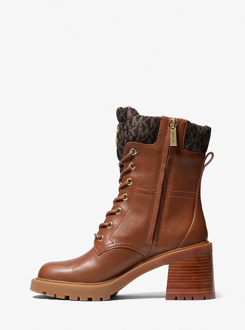 Cade Leather and Signature Logo Combat Boot 3