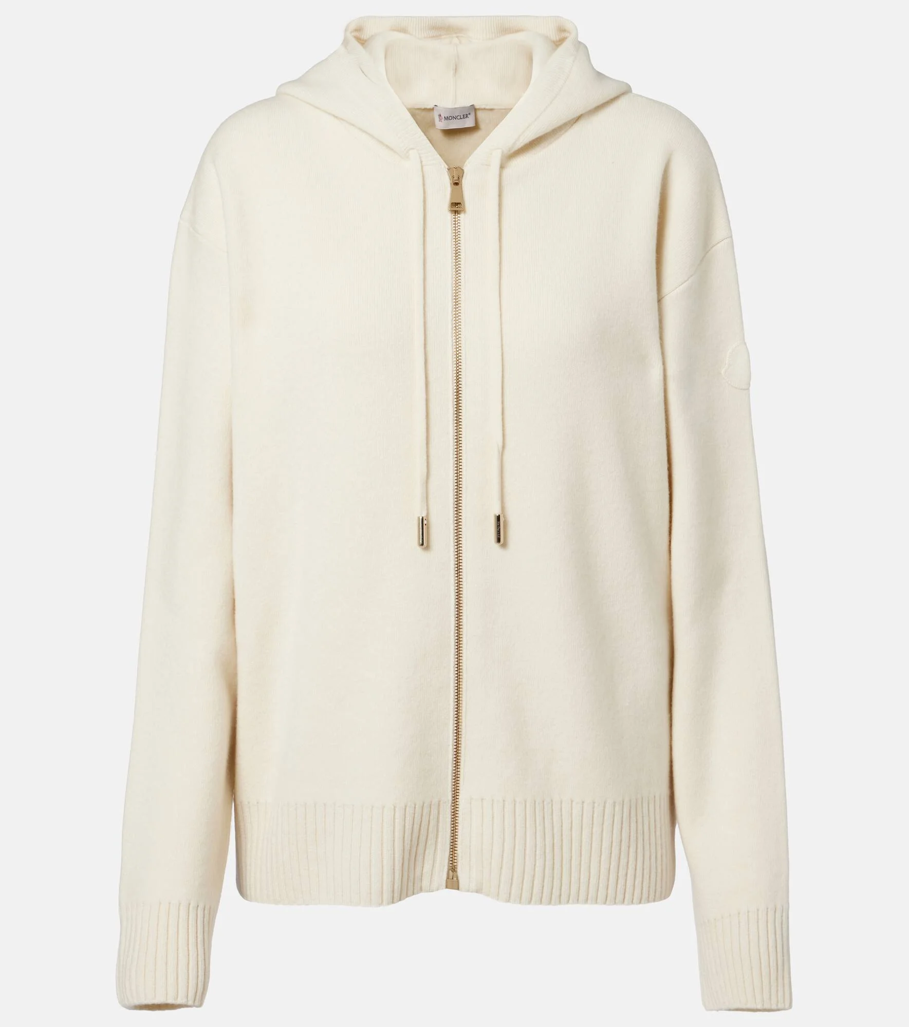 Hooded wool and cashmere zip-up cardigan - 1