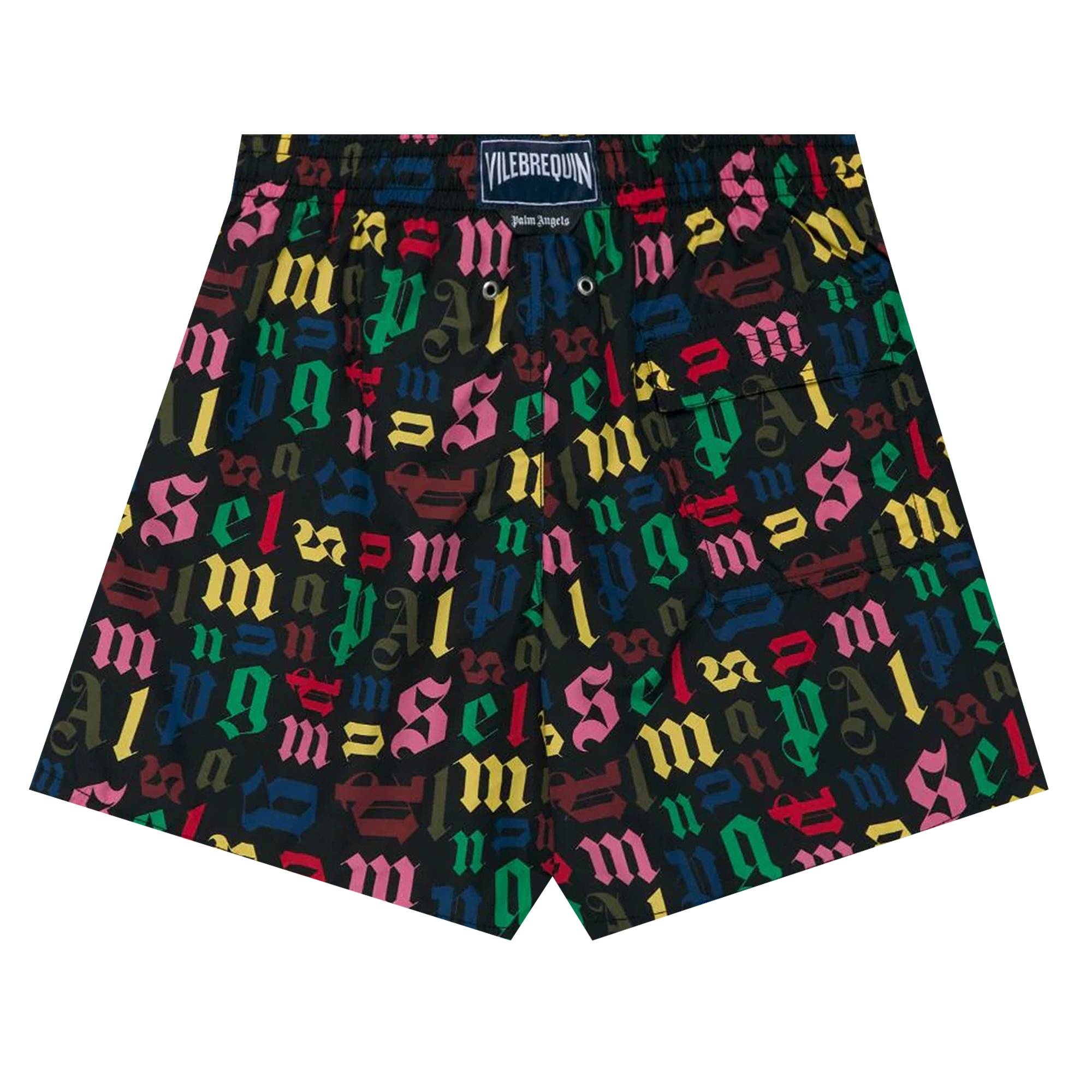 Palm Angels x Vilebrequin All Over Logo Swimshorts 'Black/Multicolor' - 2