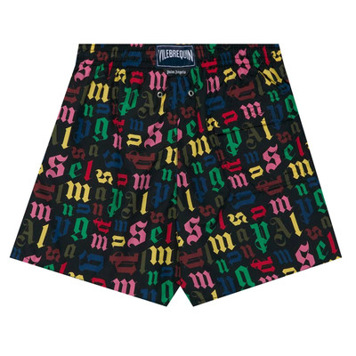 Palm Angels Palm Angels x Vilebrequin All Over Logo Swimshorts 'Black/Multicolor' outlook