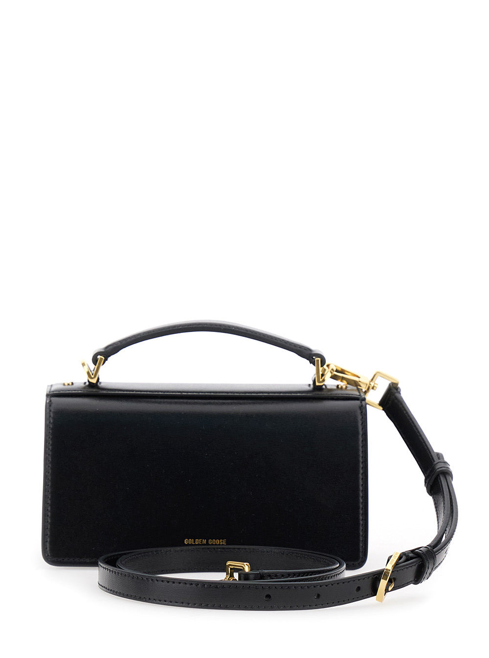 Golden Goose Women 'Venezia' Black Hangbag With Adjustable And Removable Shoulder Strap And Clasp Cl - 4
