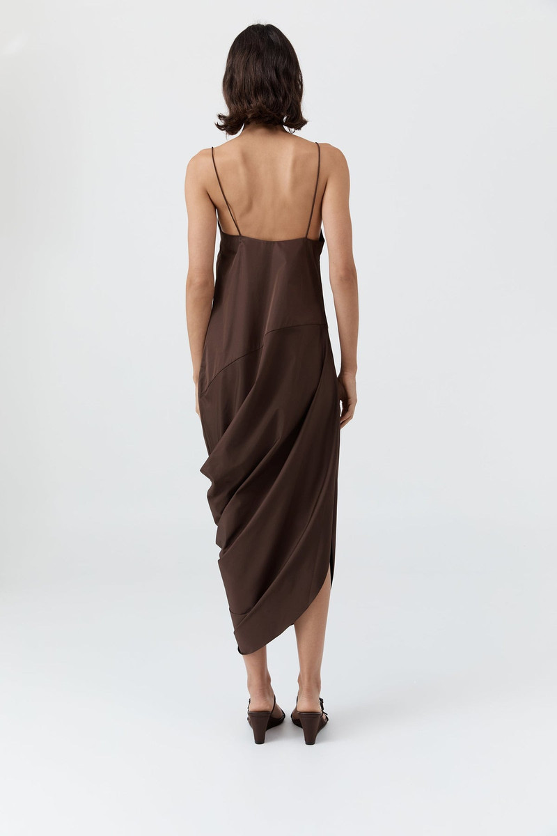 Paper Taffeta Drape Dress - Mocha 5