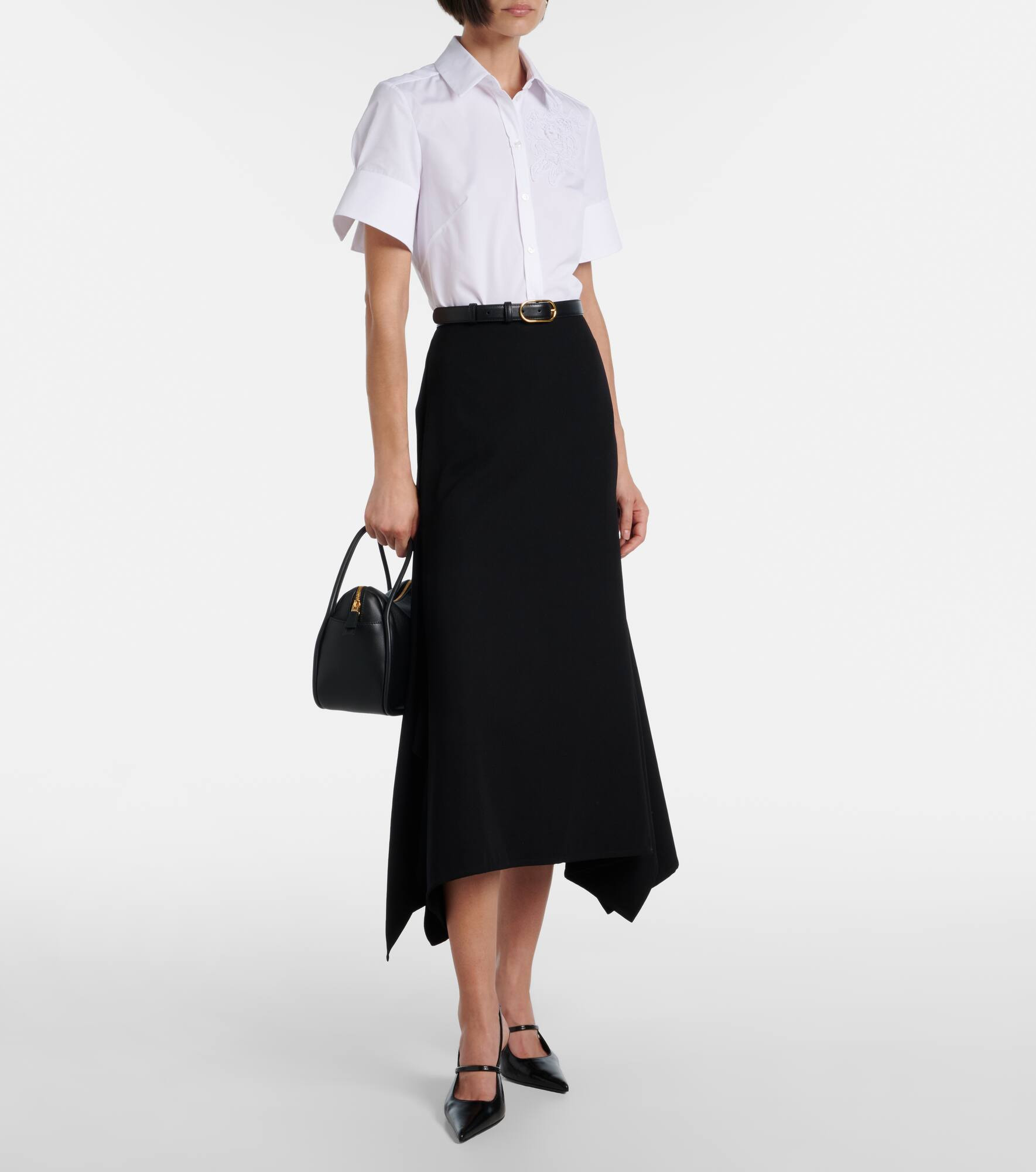 Draped virgin wool midi skirt - 2