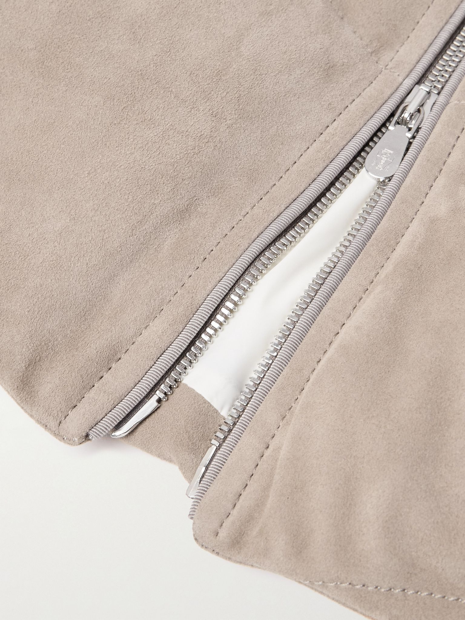 Quilted Suede Hooded Down Jacket Sand - 5