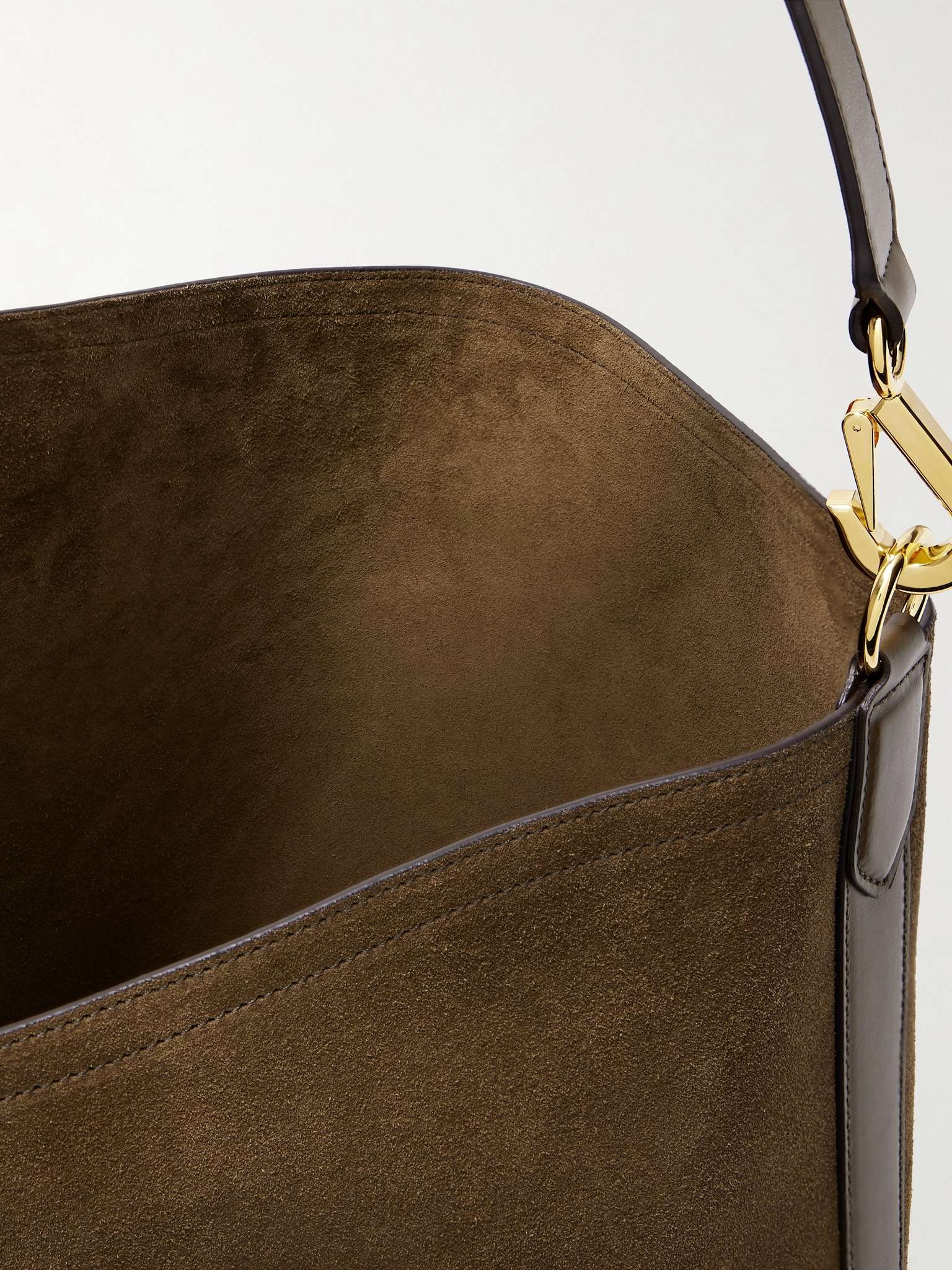 Leather-Trimmed Suede Tote Bag - 3