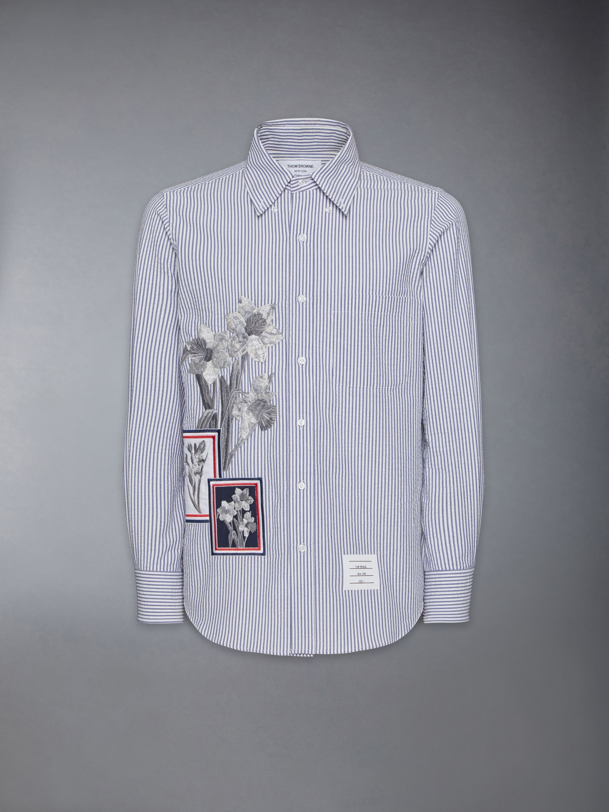SEERSUCKER FRAMED FLORAL SHIRT - 6