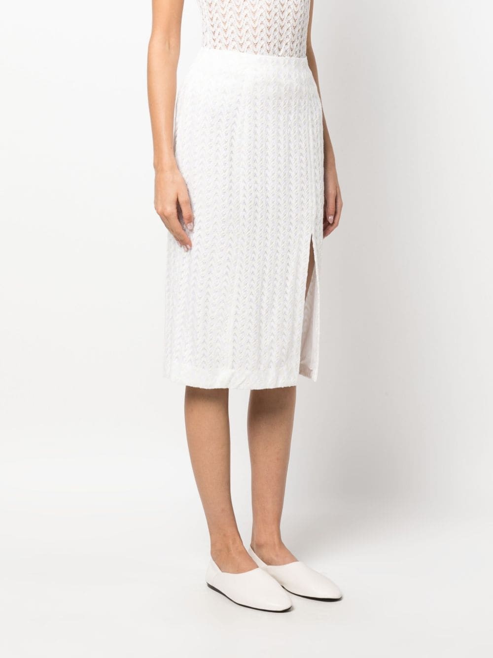 zigzag-woven skirt - 3
