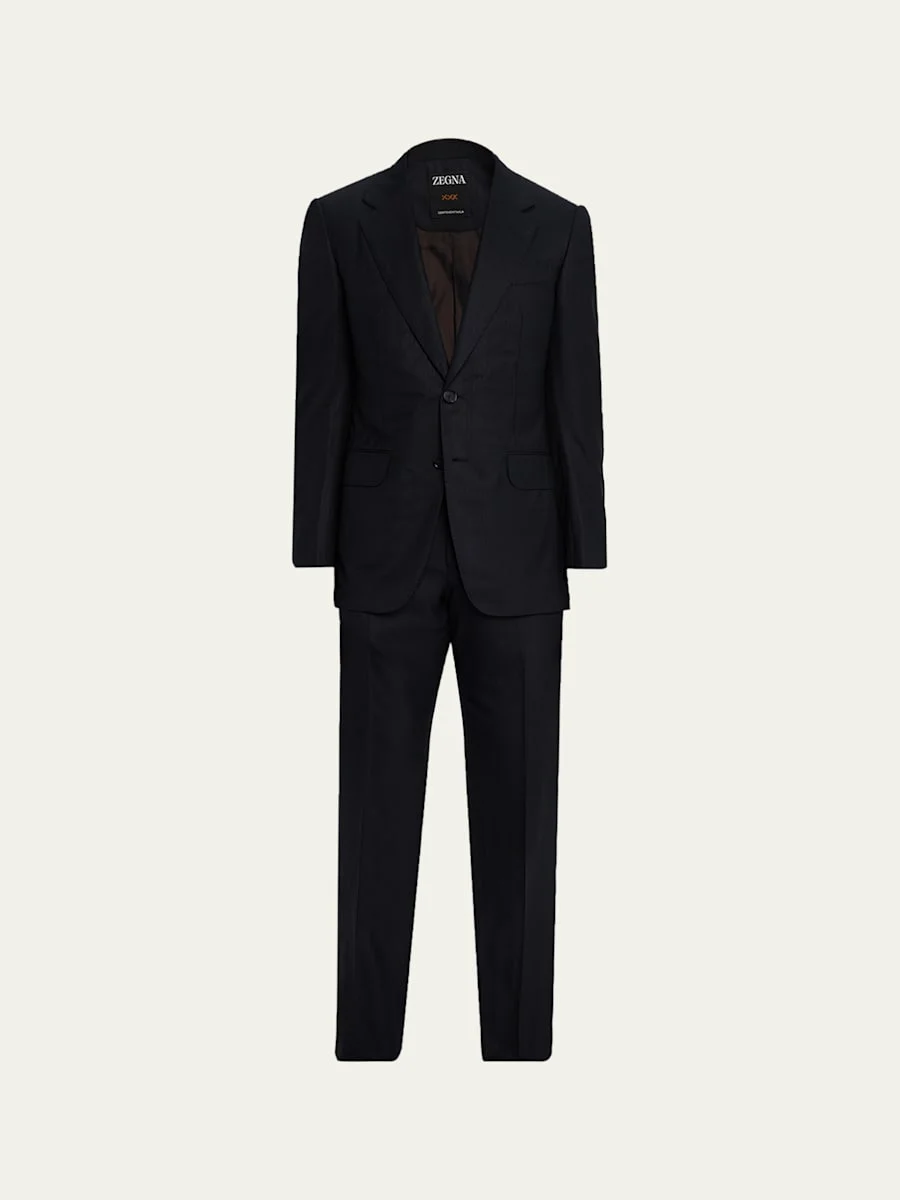 Men's Centoventimila Wool Tonal Stripe Suit - 1