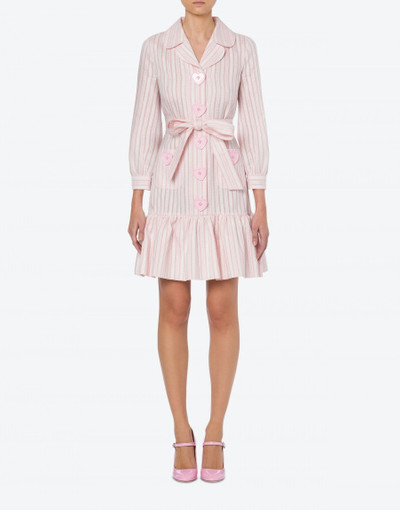 Moschino HEART BUTTONS JACQUARD STRIPED DRESS outlook