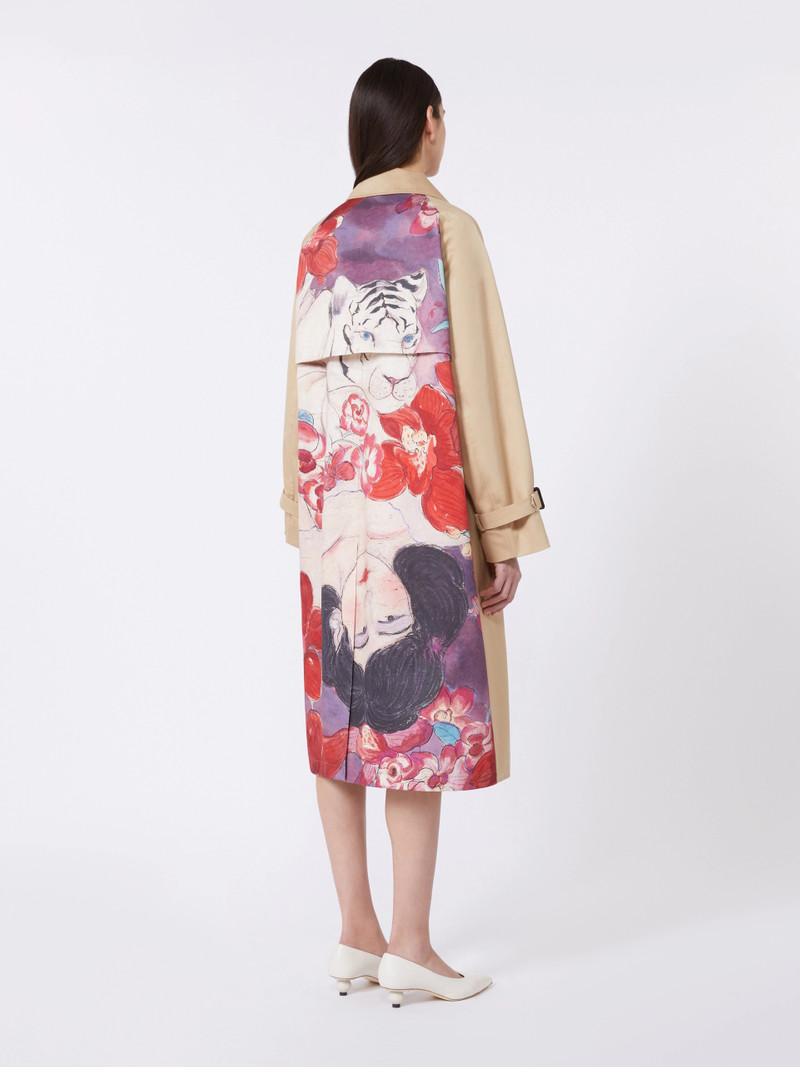 WKSNINFA Water-repellent gabardine trench coat with print - PLUM 4
