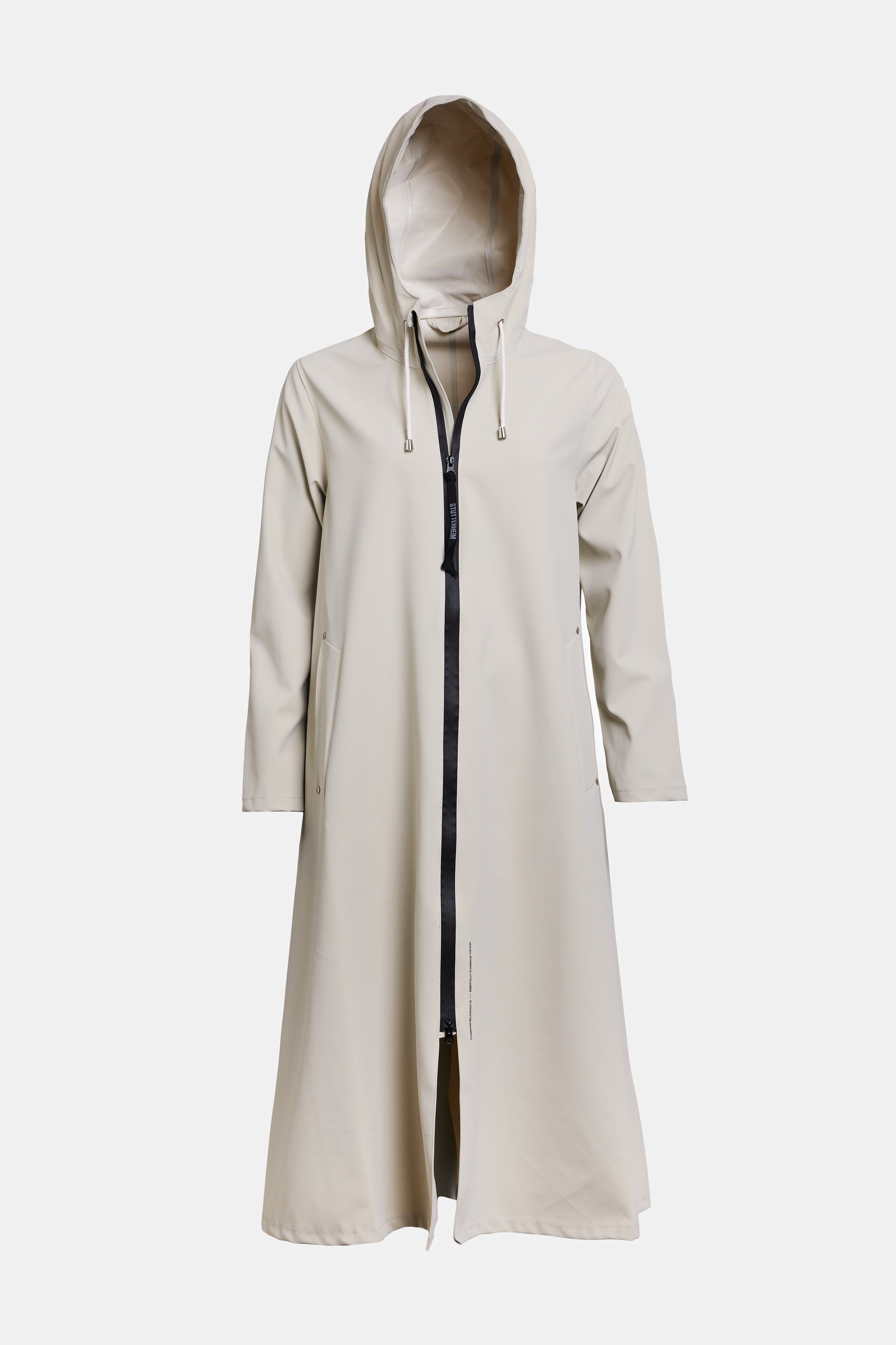 Mosebacke Long Lightweight Zip Matte Raincoat Pelican - 6