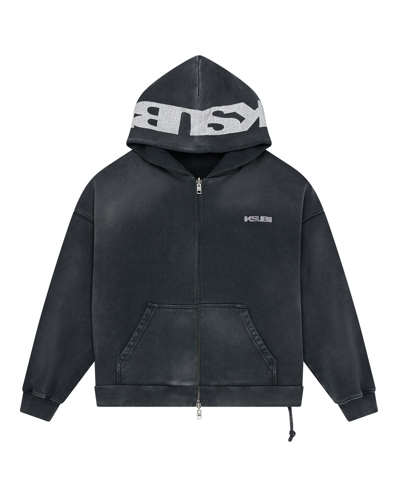 ACE EKCESS ZIP THRU HOODIE BLACK FADE 6