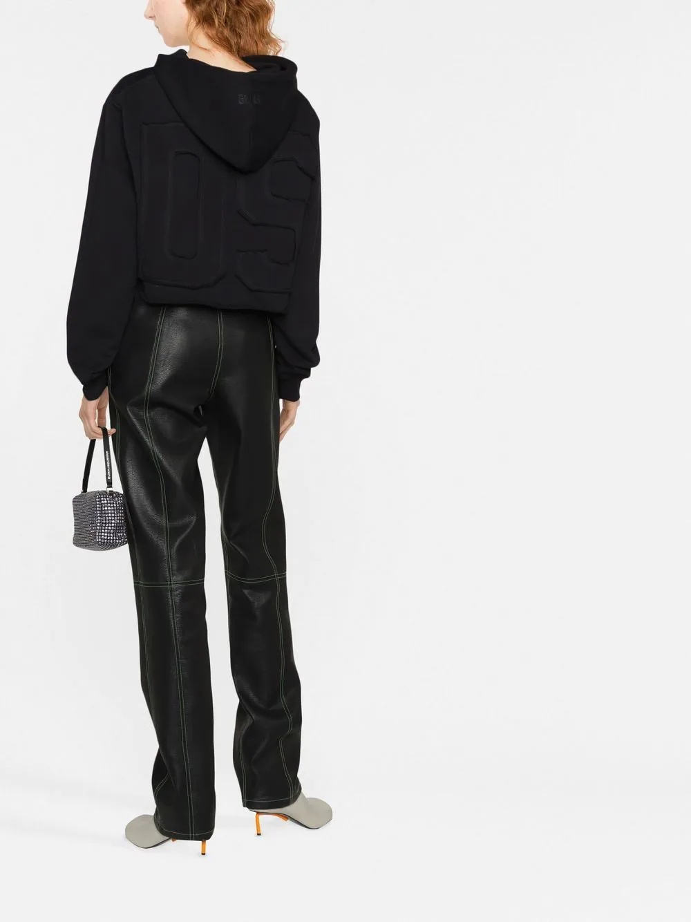 logo-patch cropped hoodie - 3