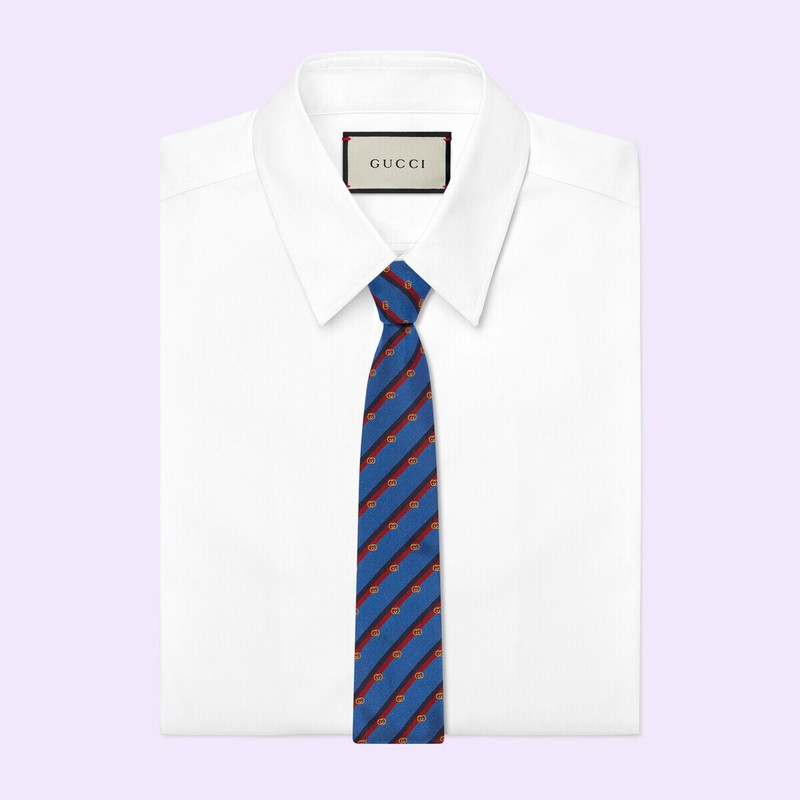 GUCCI Interlocking G silk jacquard tie outlook