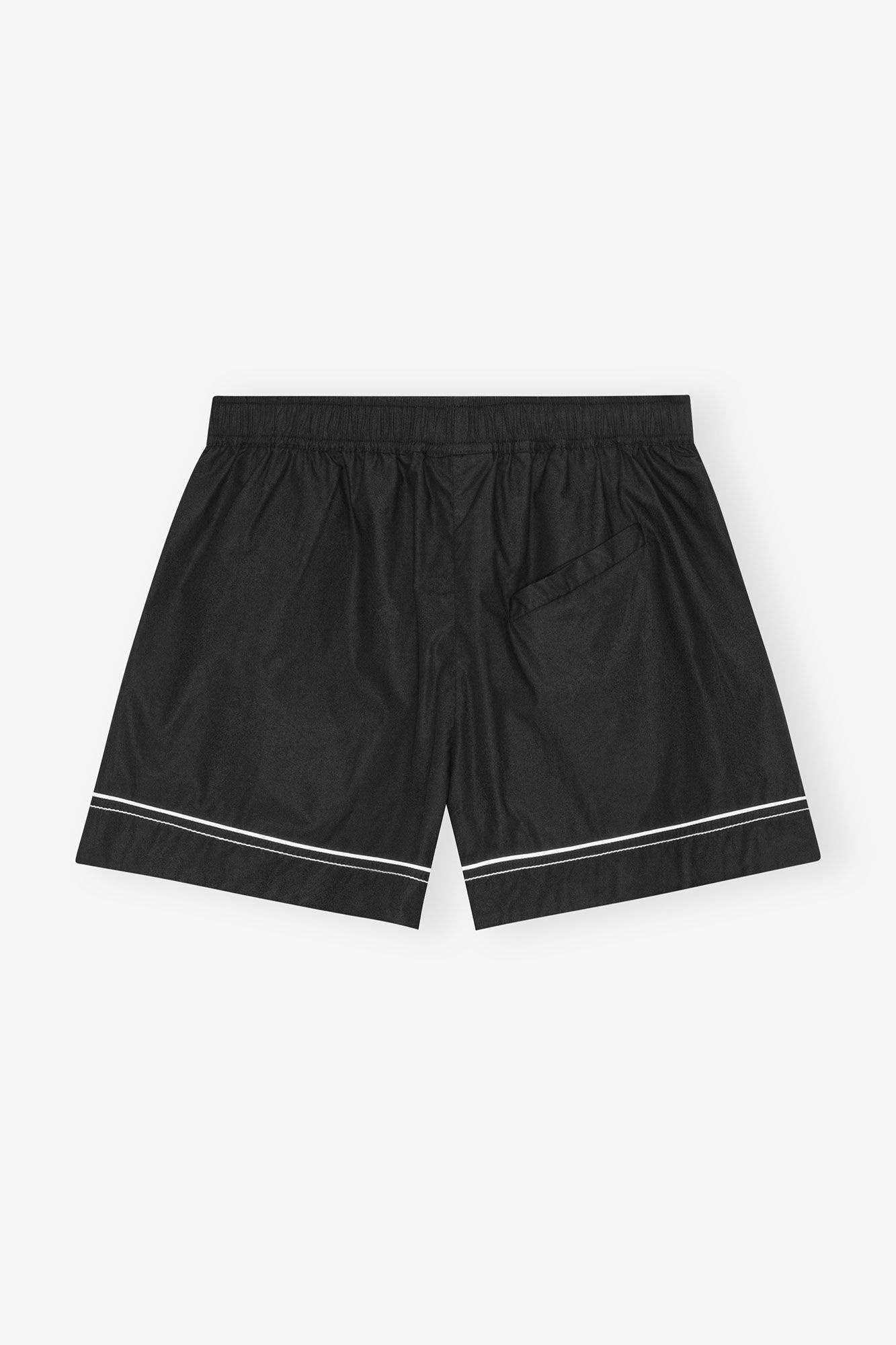 BLACK COTTON POPLIN SHORTS - 6