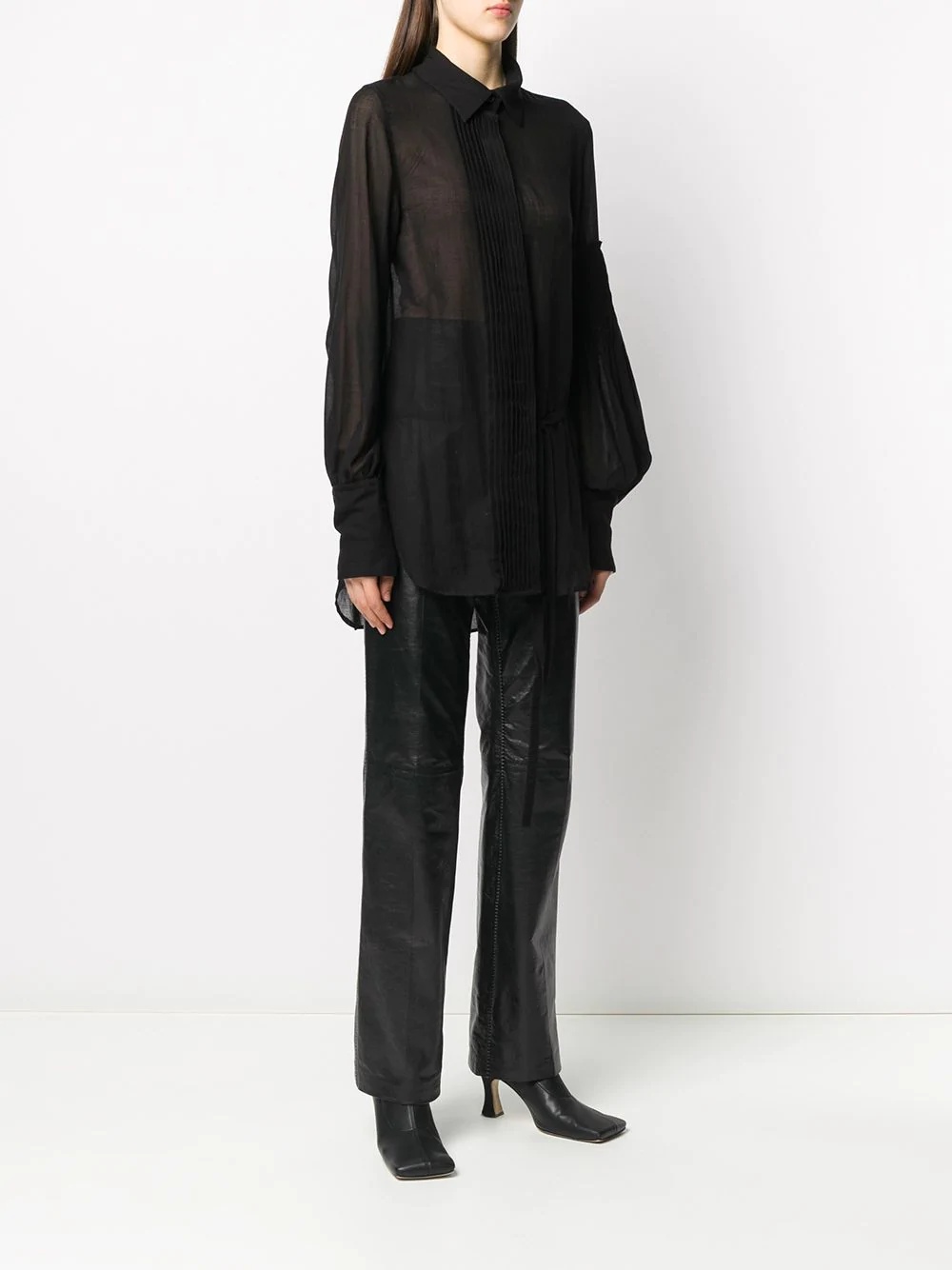 pleated detait shirt - 3