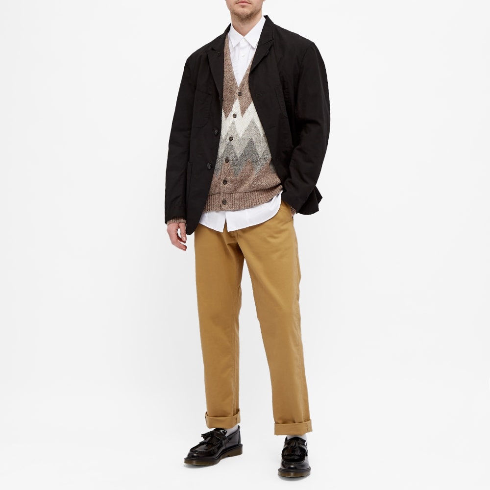 Beams Plus Jacquard Cardigan Linen Cardigan - 6