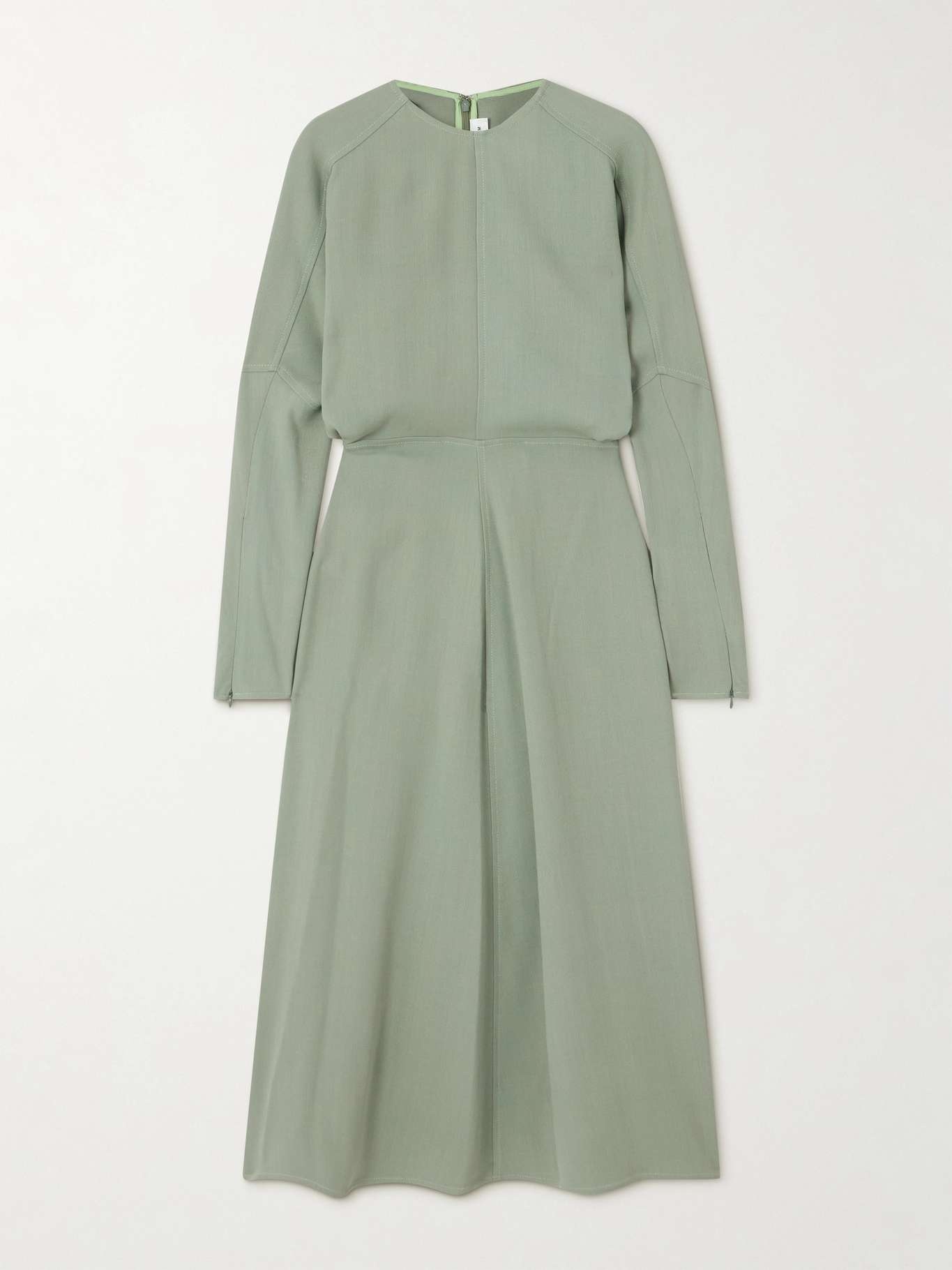 Dolman paneled crepe midi dress Light green - 1