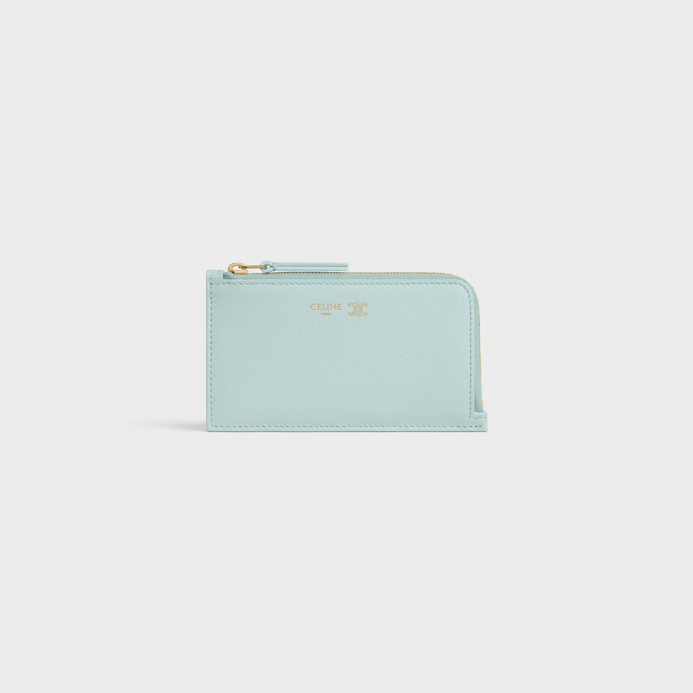 LONG ZIPPED CARD HOLDER IN GRAINED SUPPLE CALFSKIN - 1