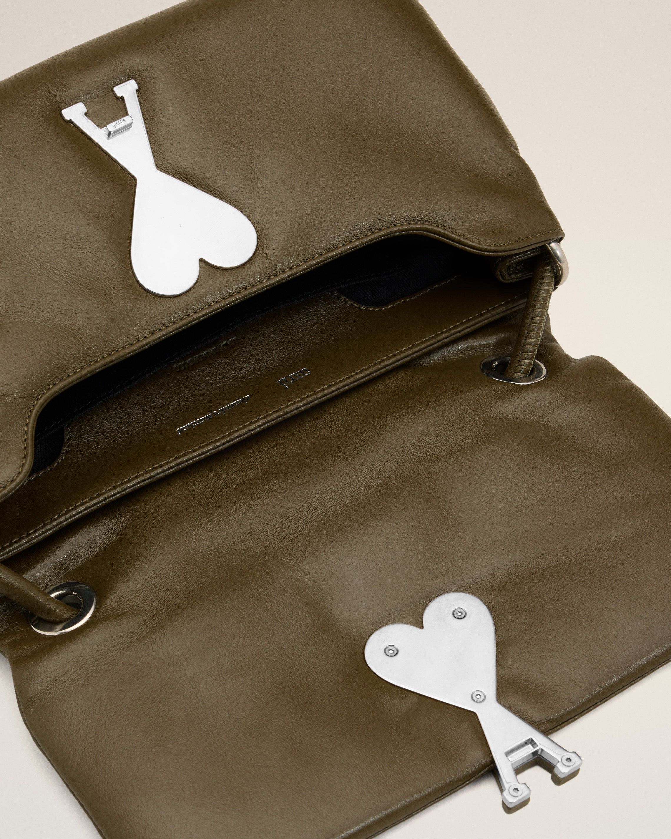 KHAKI LEATHER VOULEZ-VOUS BAG - 6