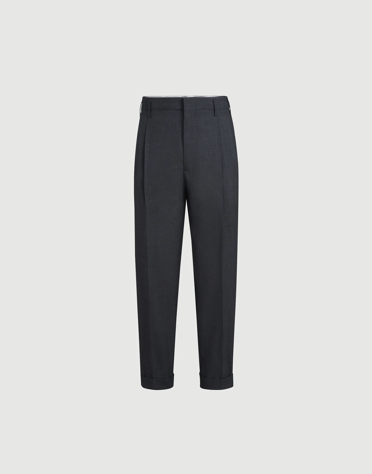 Virgin wool fresco trousers with double pleats - 1