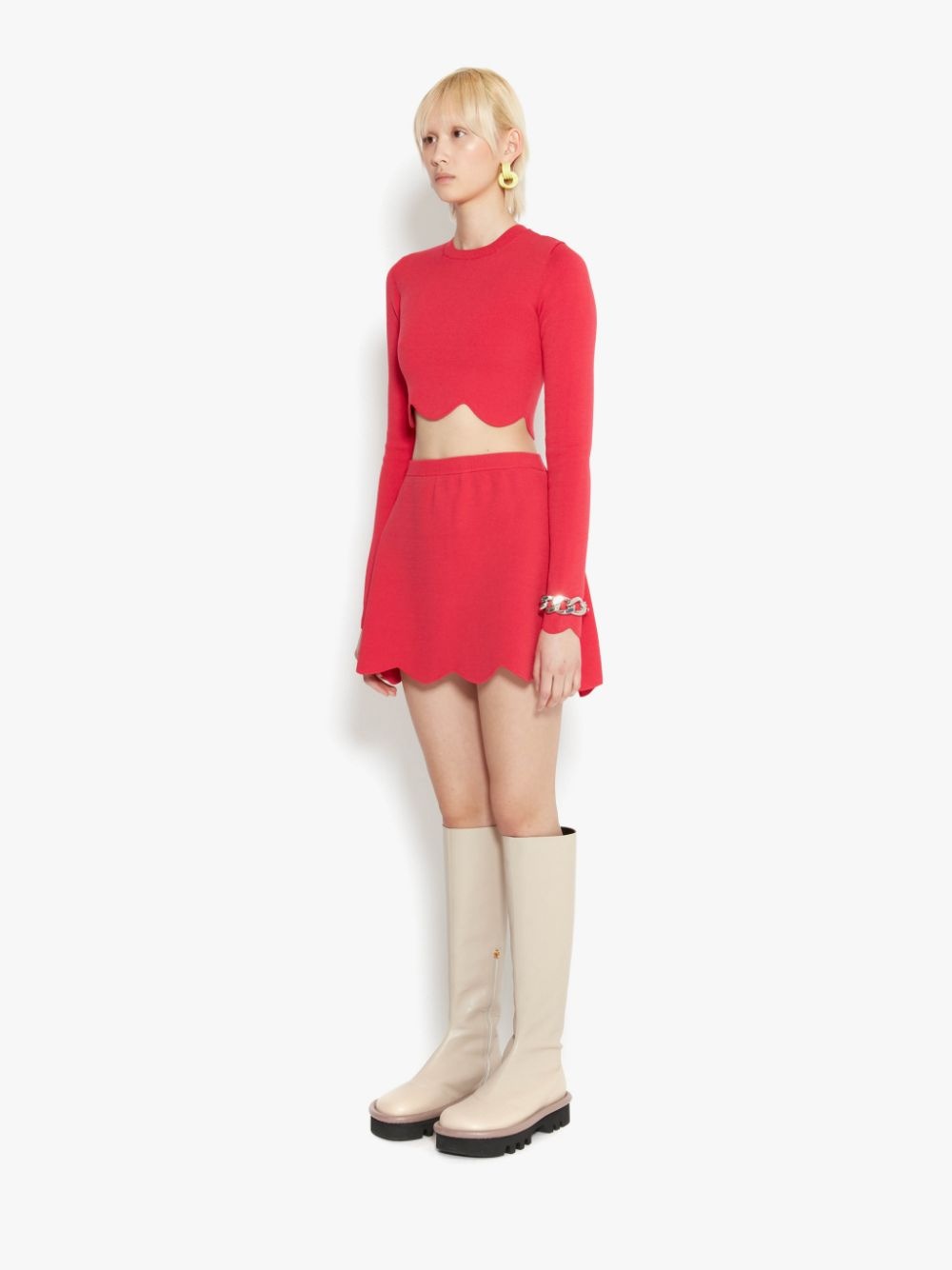 SCALLOPED HEM MINI SKIRT - 3