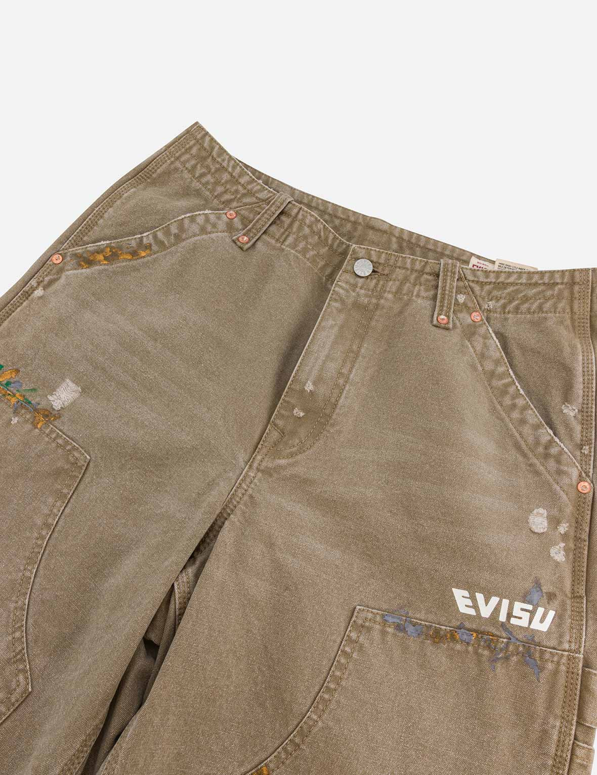 SEAGULL EMBROIDERY AND LOGO PRINT RELAX FIT WASHED PANTS - 7