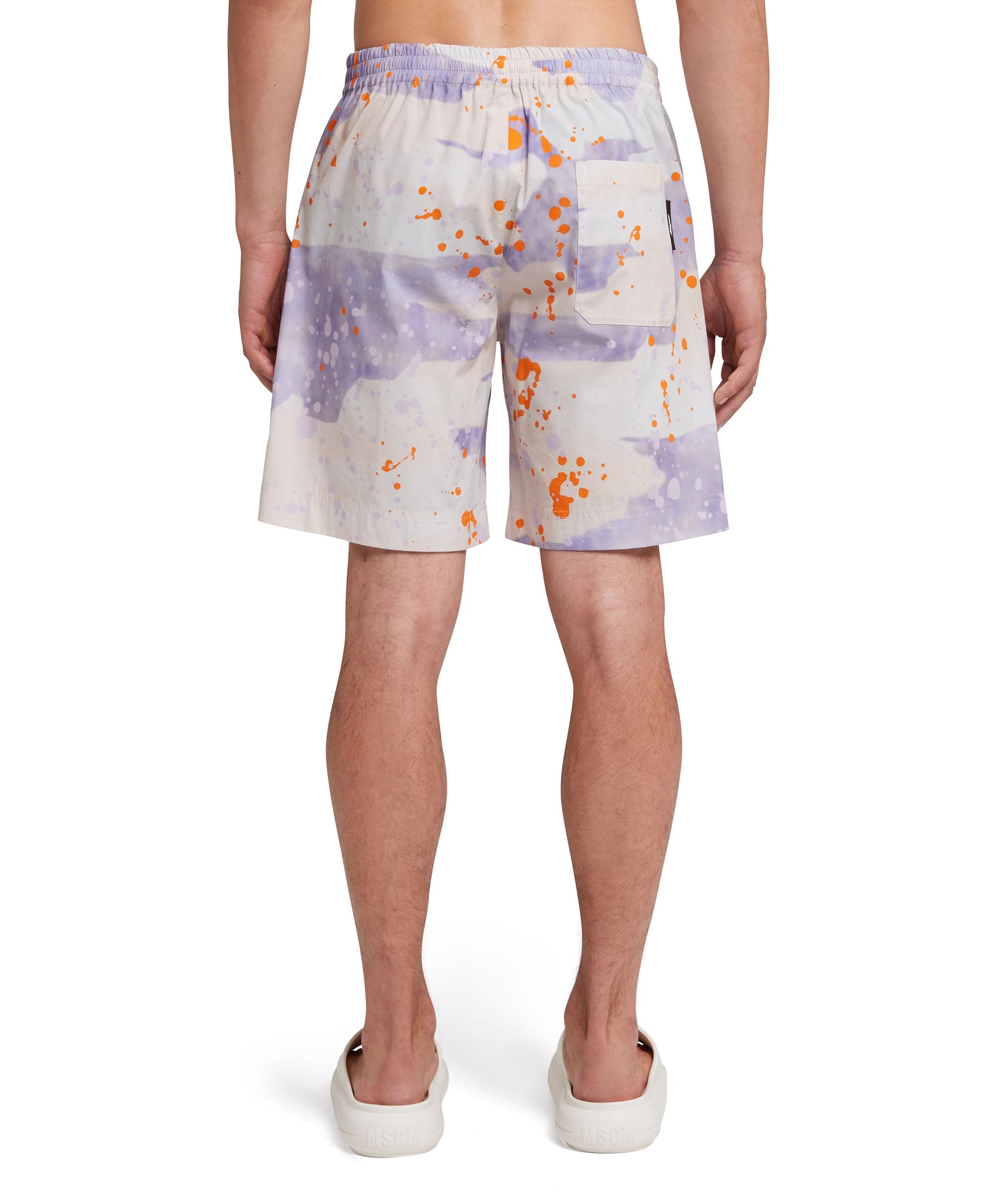 Poplin cotton shorts with "Dripping Camo" print - 3