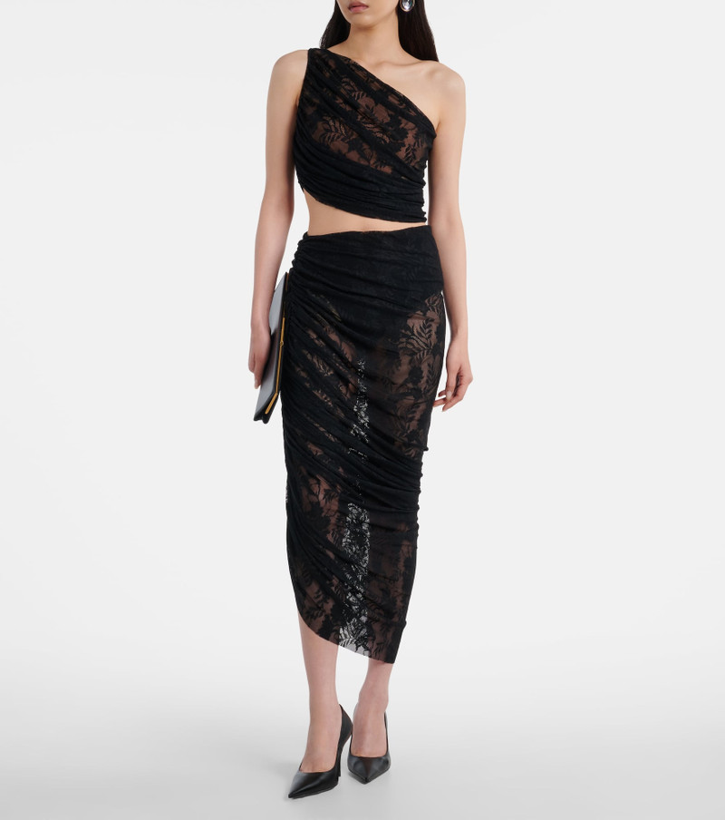 NORMA KAMALI Diana asymmetric lace midi skirt outlook
