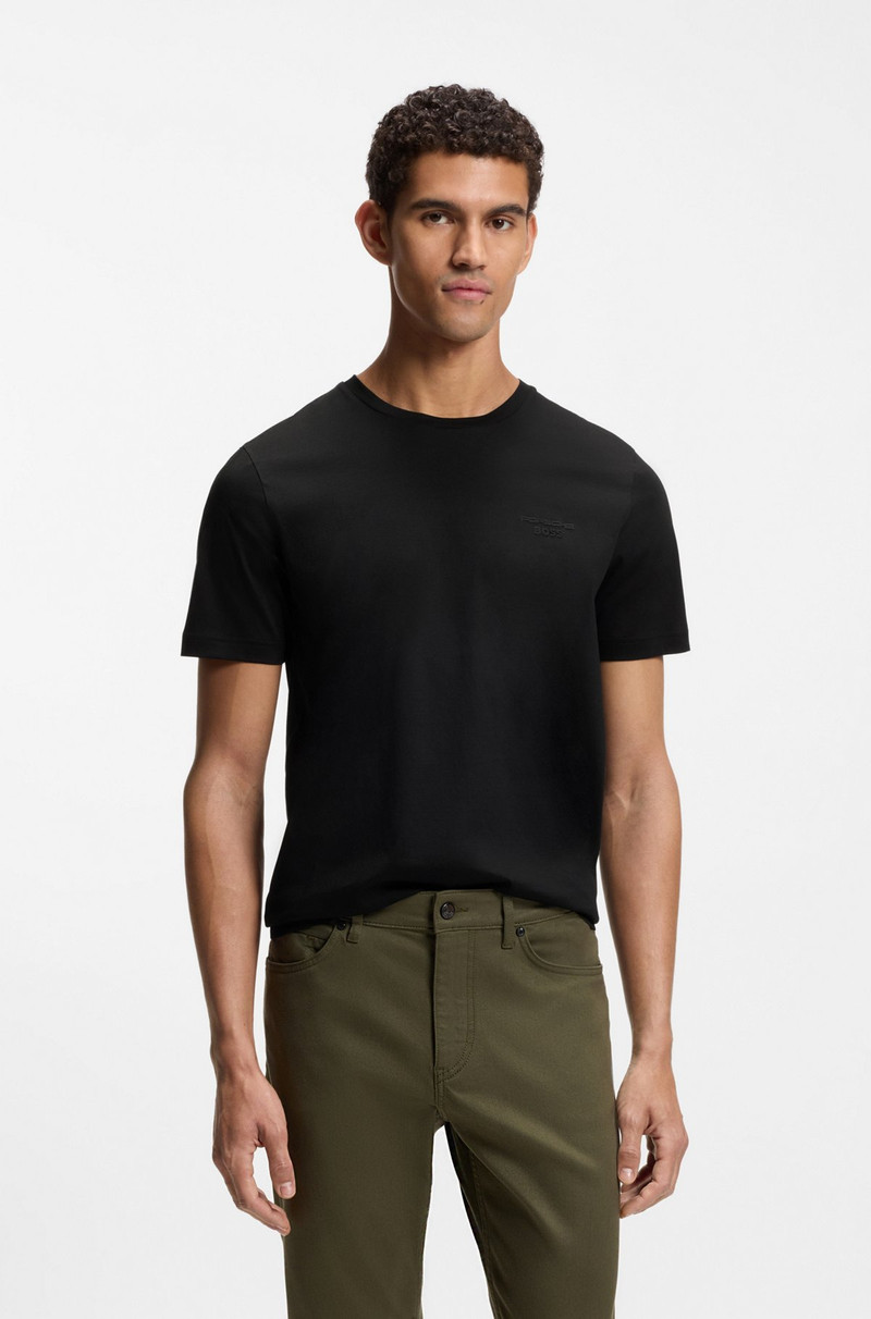 PORSCHE X BOSS MERCERIZED-COTTON T-SHIRT WITH REFLECTIVE BRANDING 2