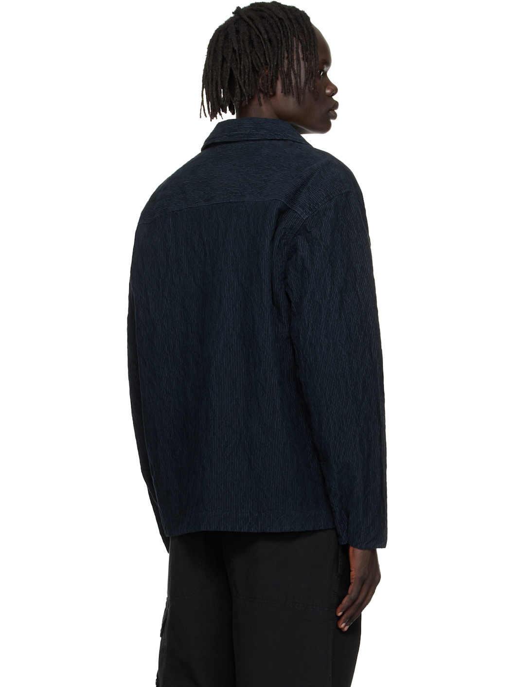 Navy 1200020  Wrinkled Corduroy 500-TC Overshirt - 3