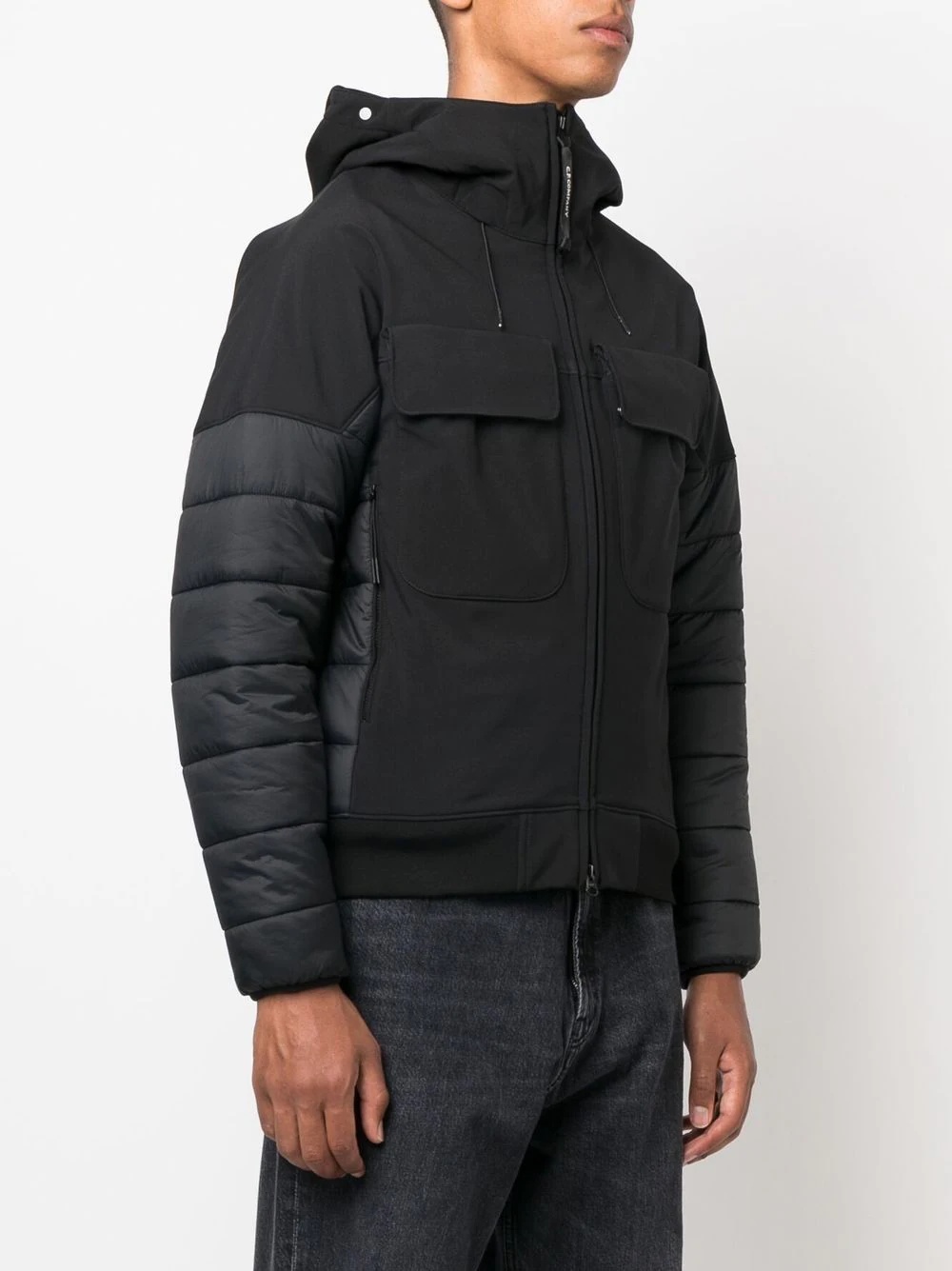 goggle-detail hooded jacket - 3