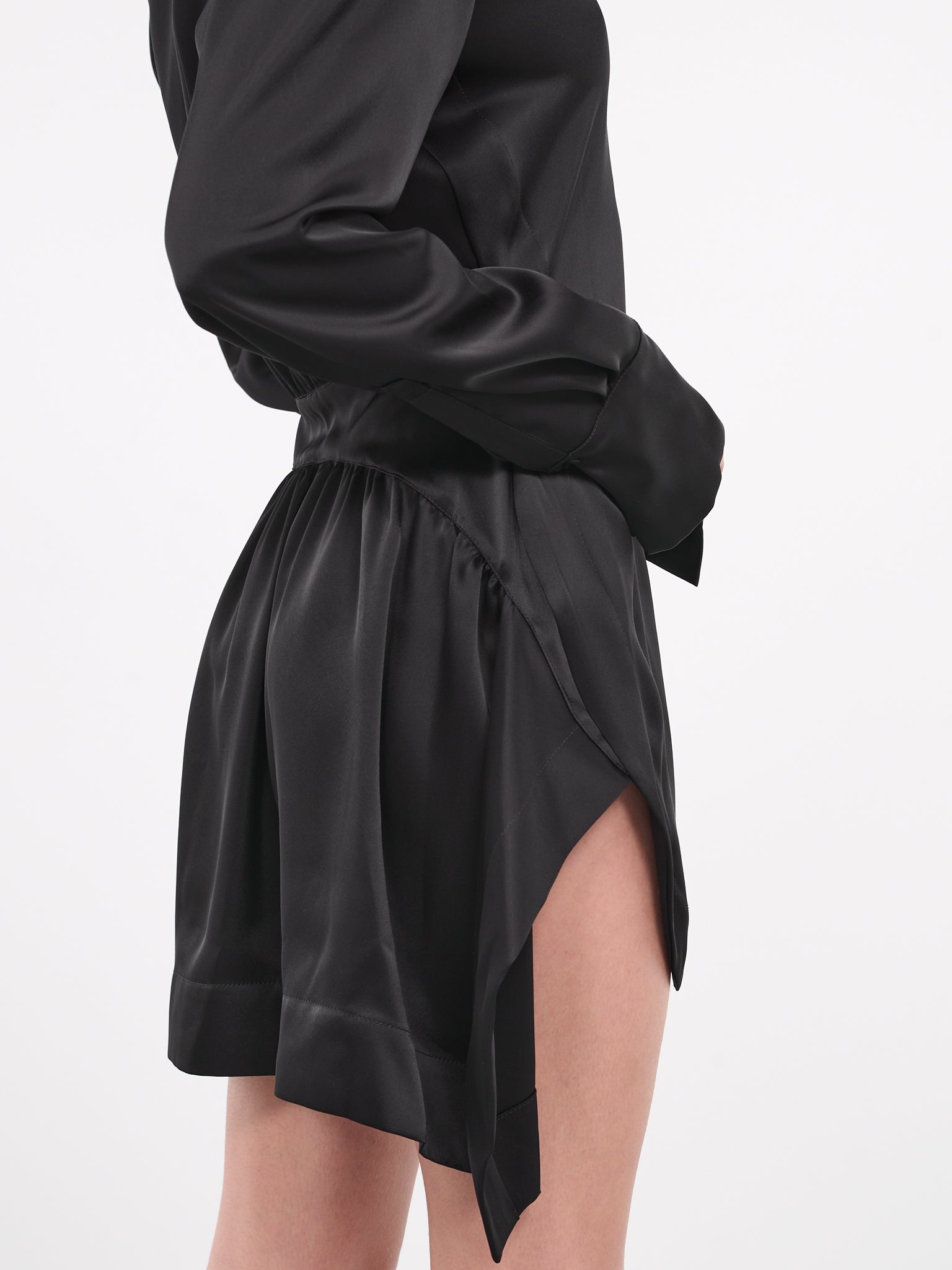 Satin Shirt Dress - 5