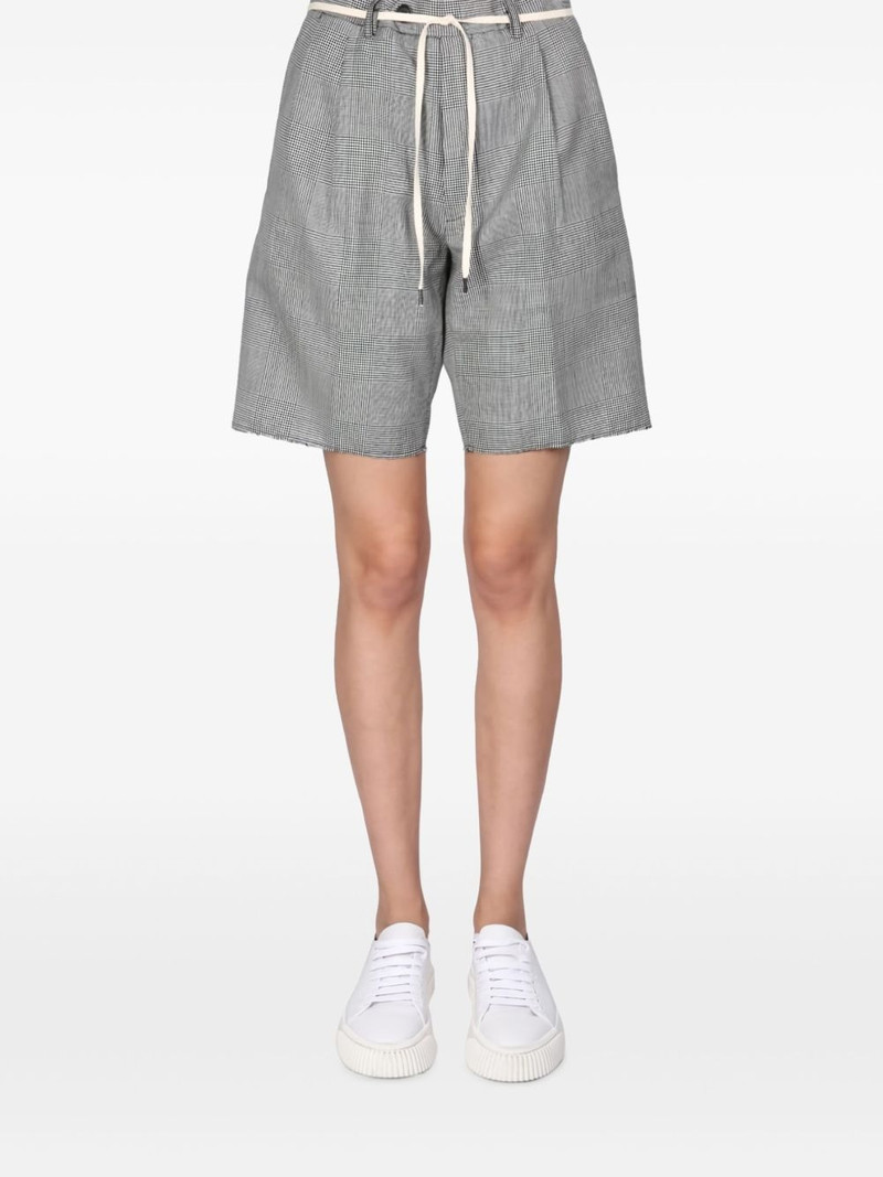 pleated check-pattern shorts 1